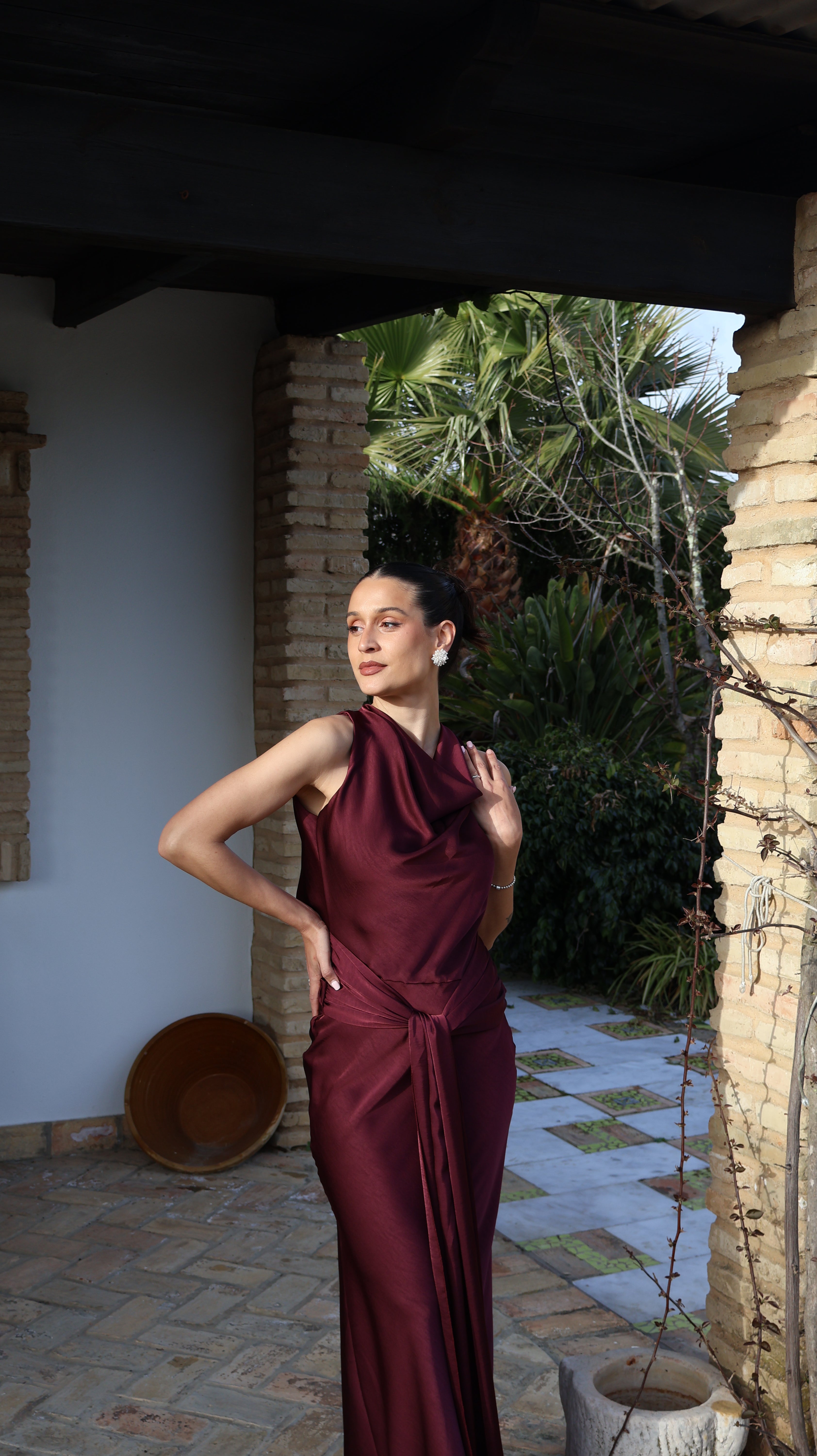 Vestido Carlota Burdeos