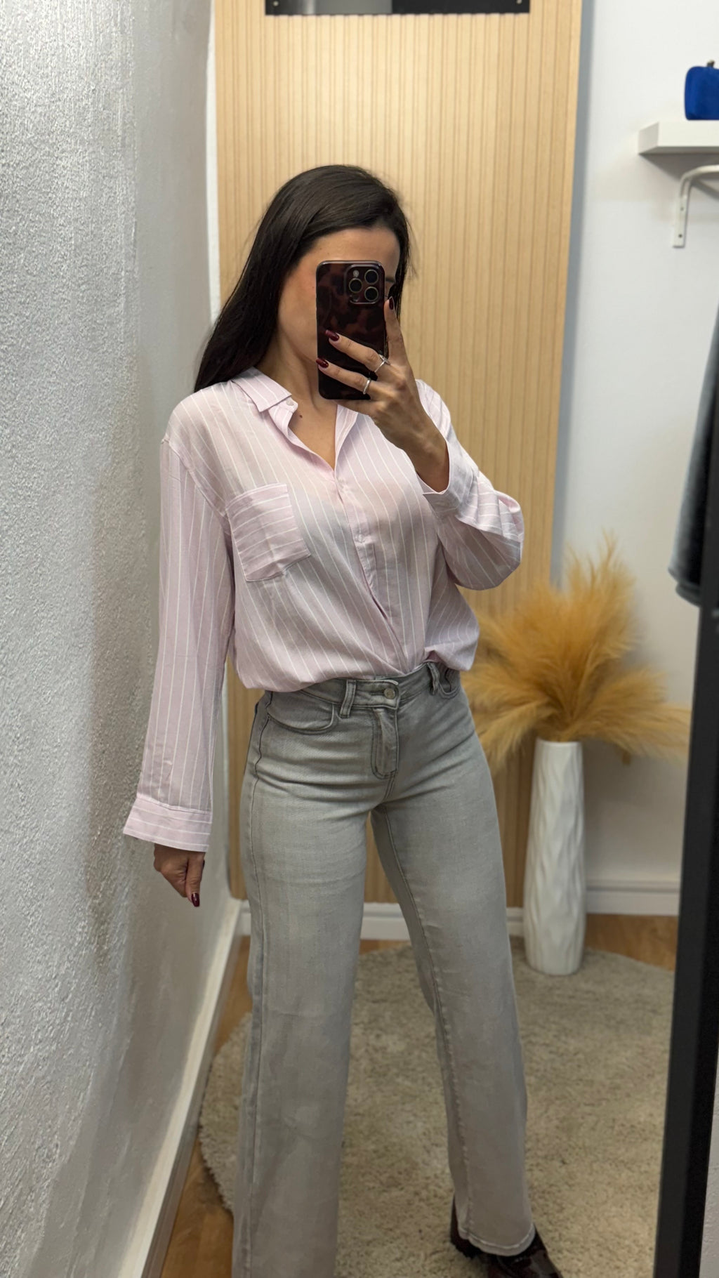 Pantalón vaquero Gris WIDE LEG