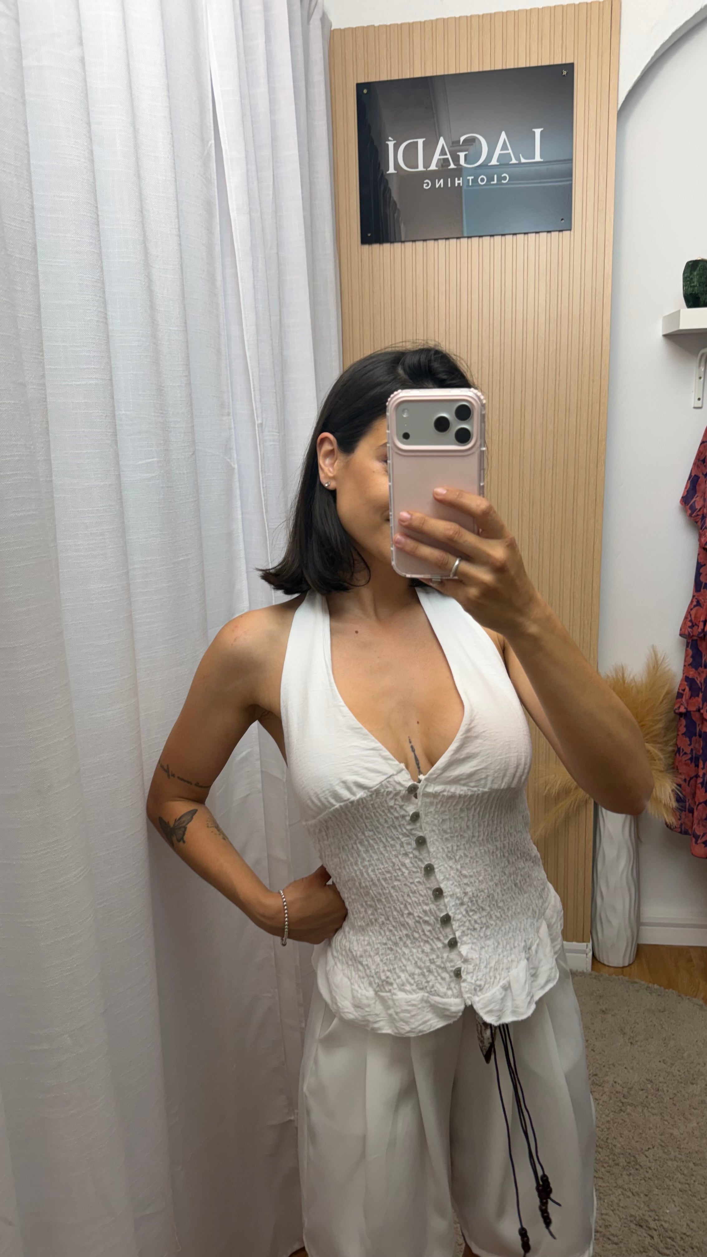 Top Aura blanco