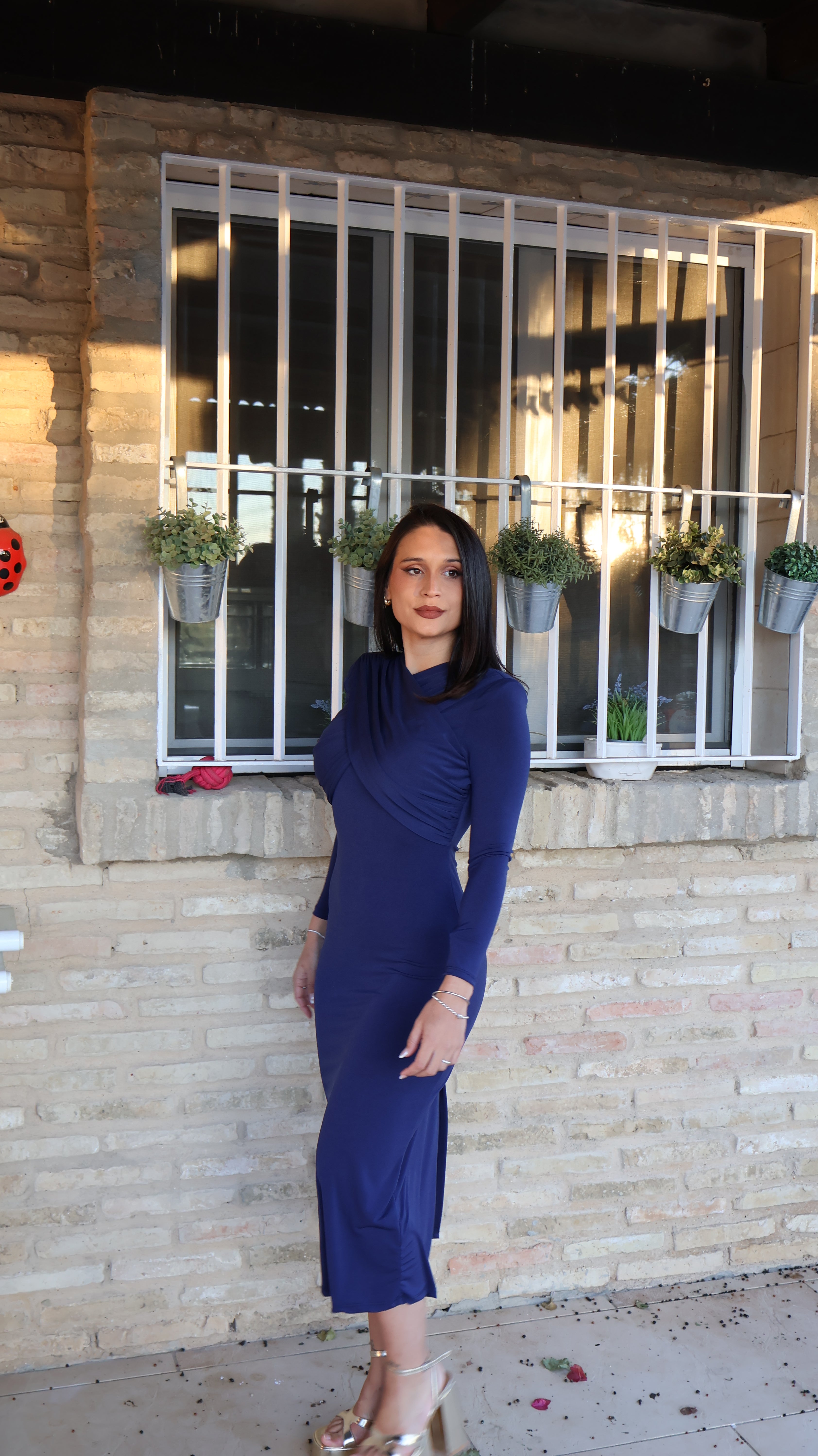Vestido Cruzado azul