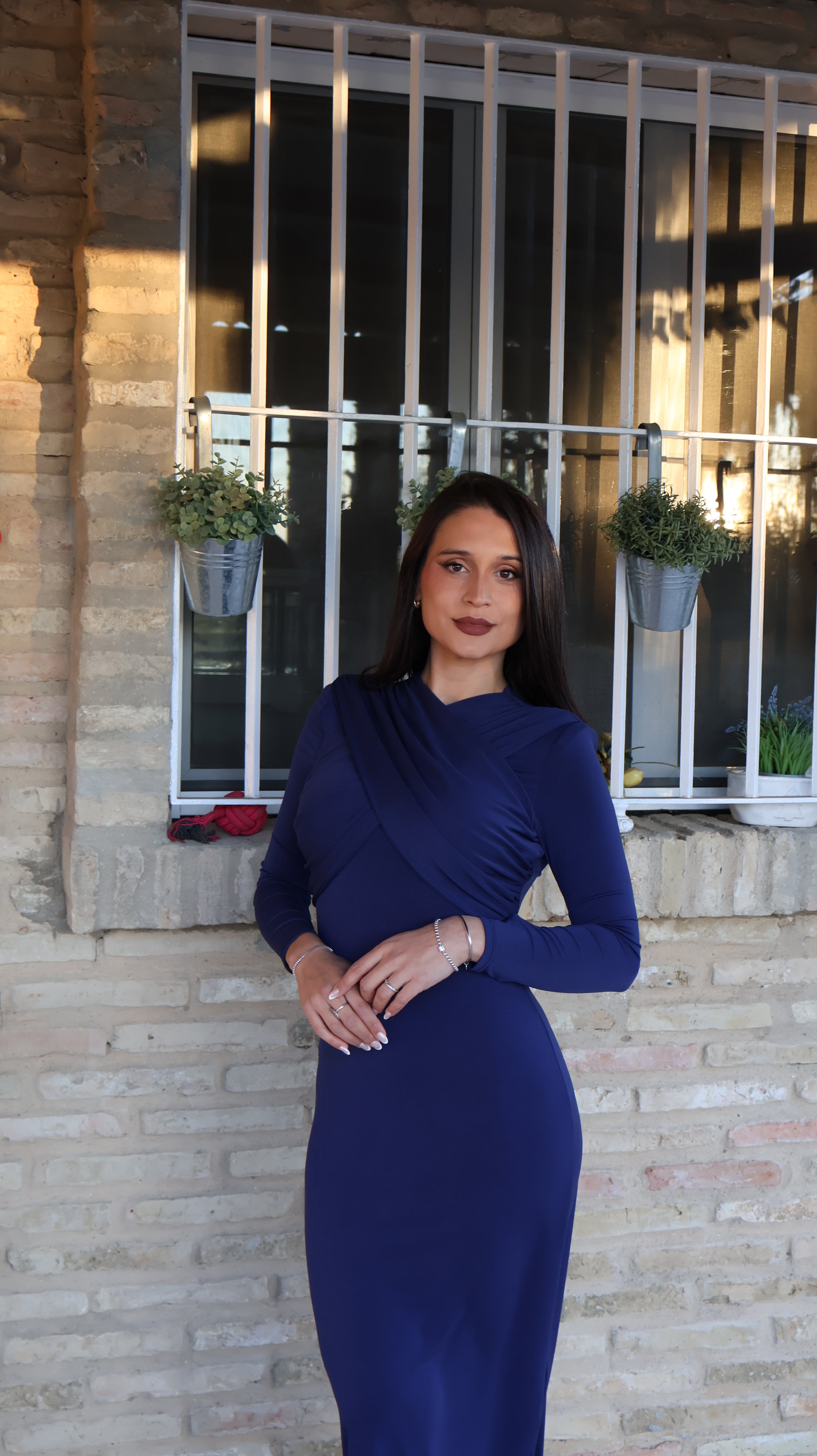 Vestido Cruzado azul