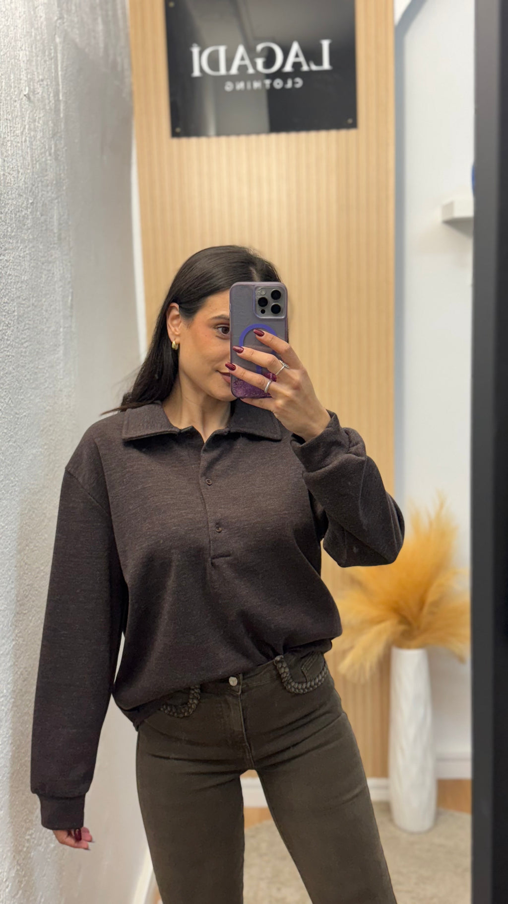 Sudadera efecto polo