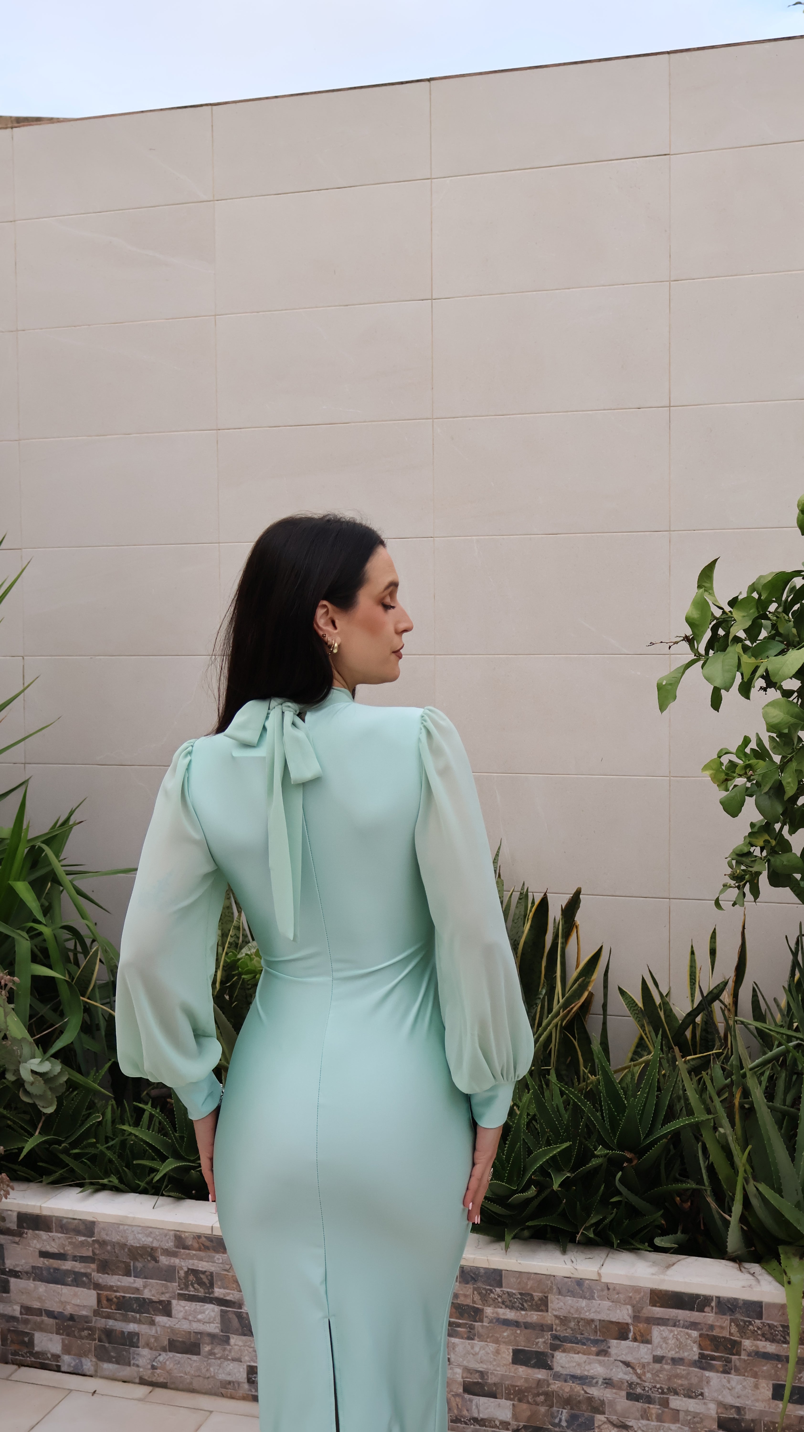 Vestido Fabiana Verde Agua