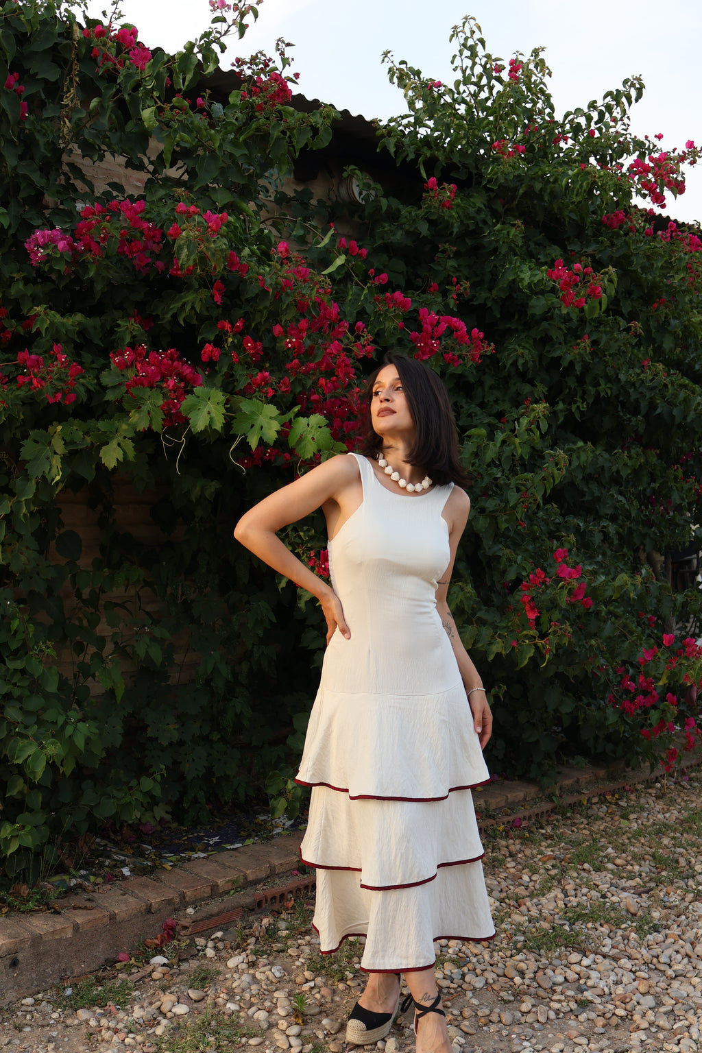 Vestido Marfil beige