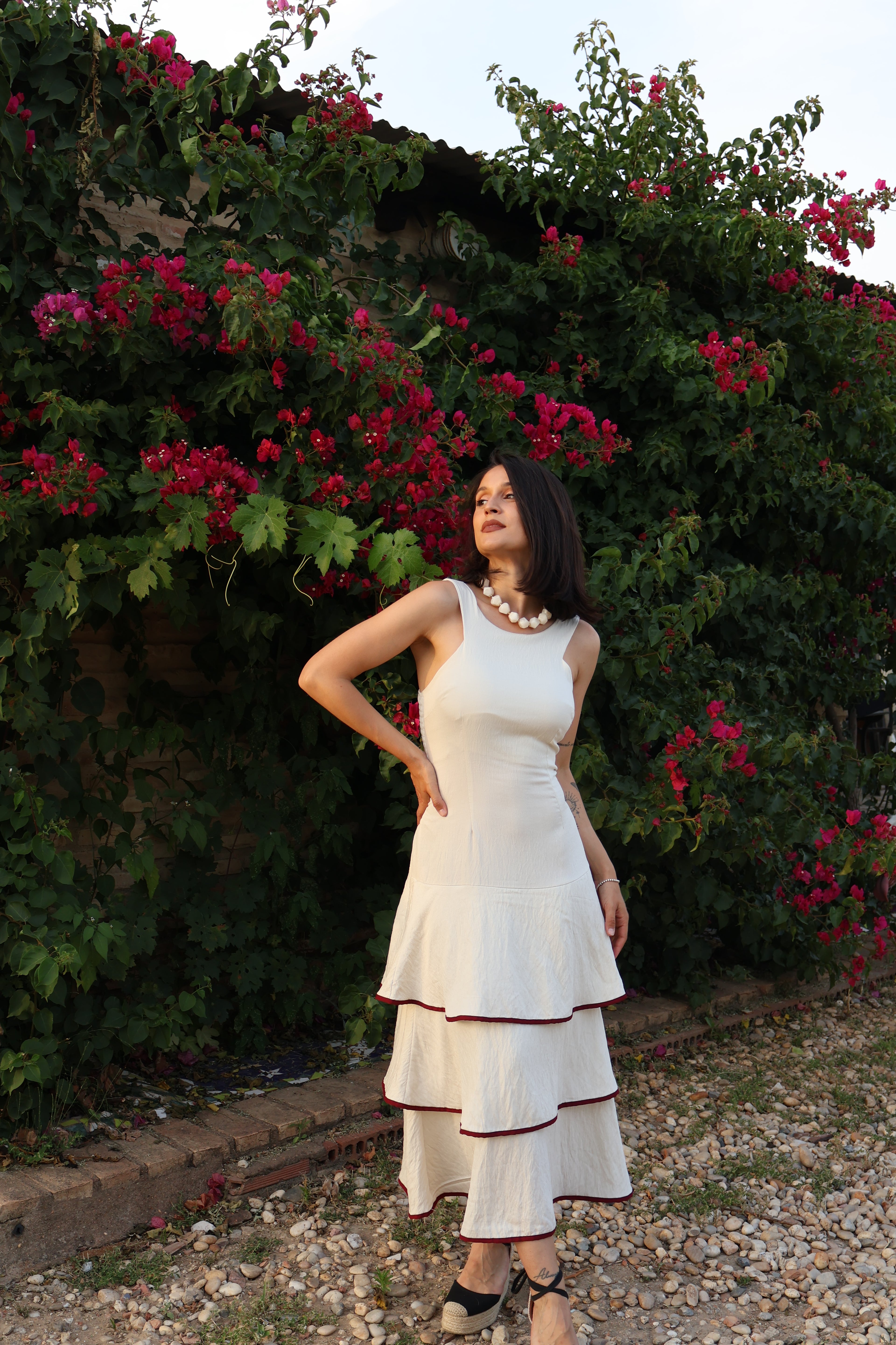 Vestido Marfil beige