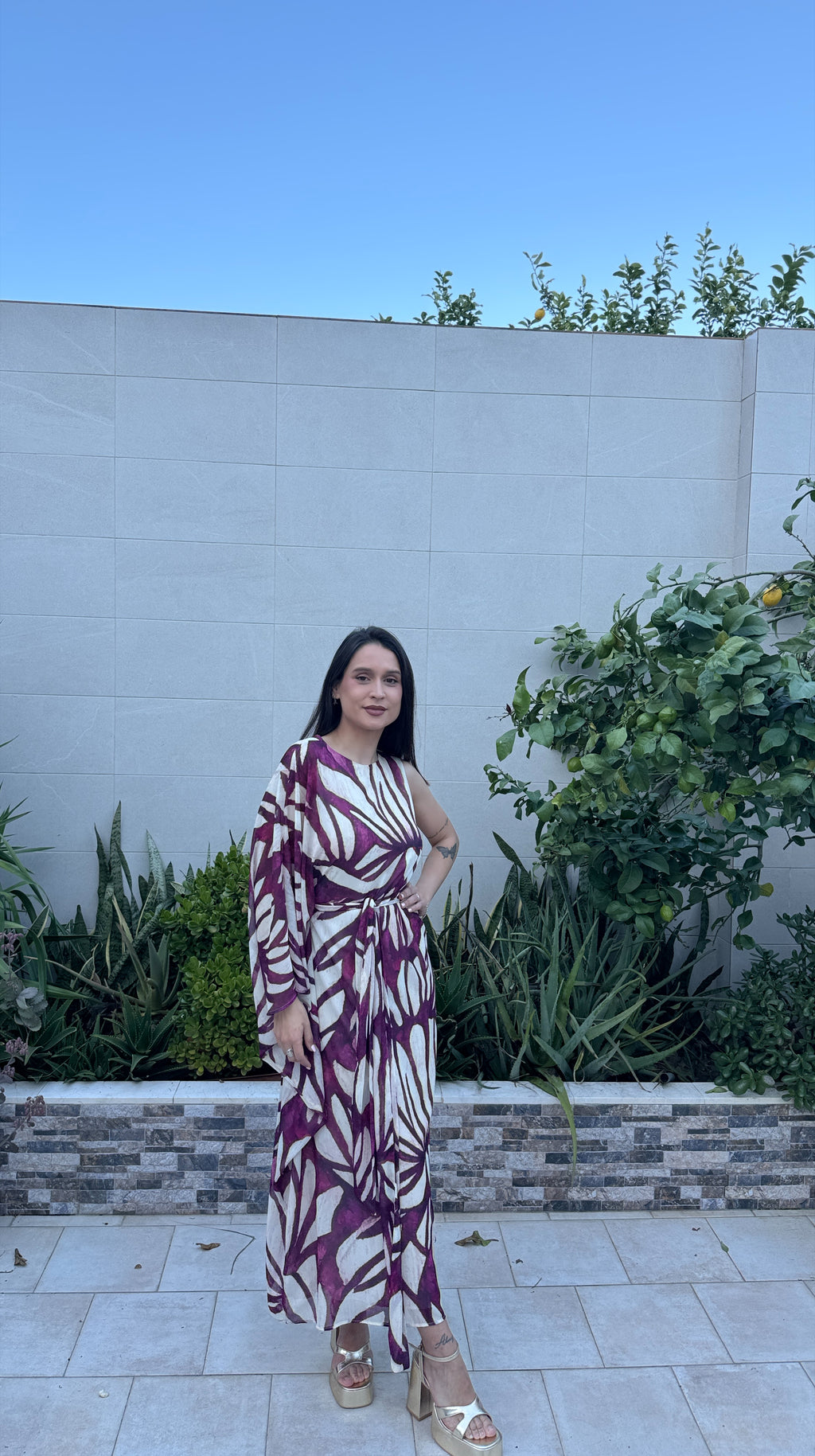 Vestido fluido estampado