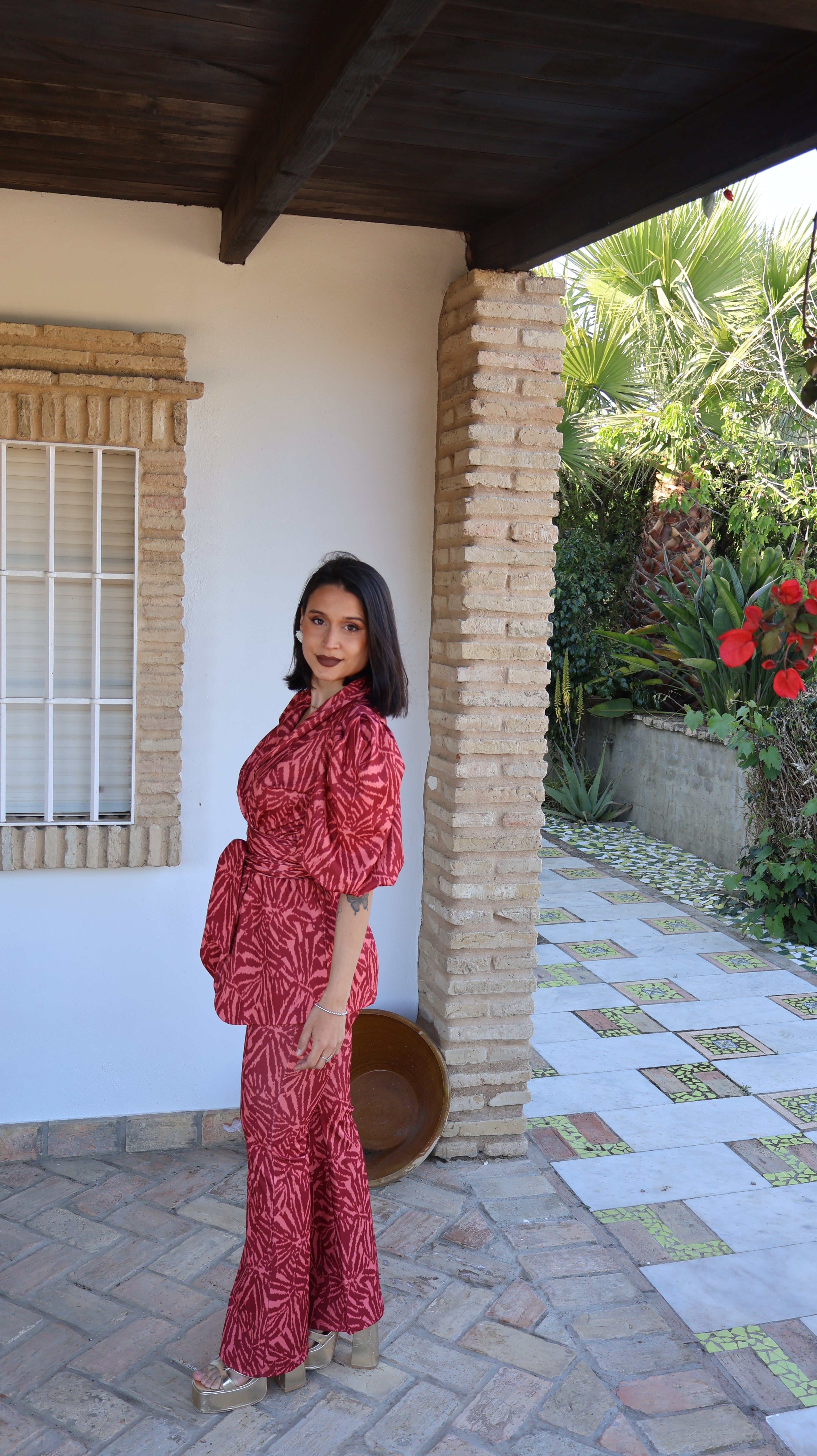 Traje estampado
