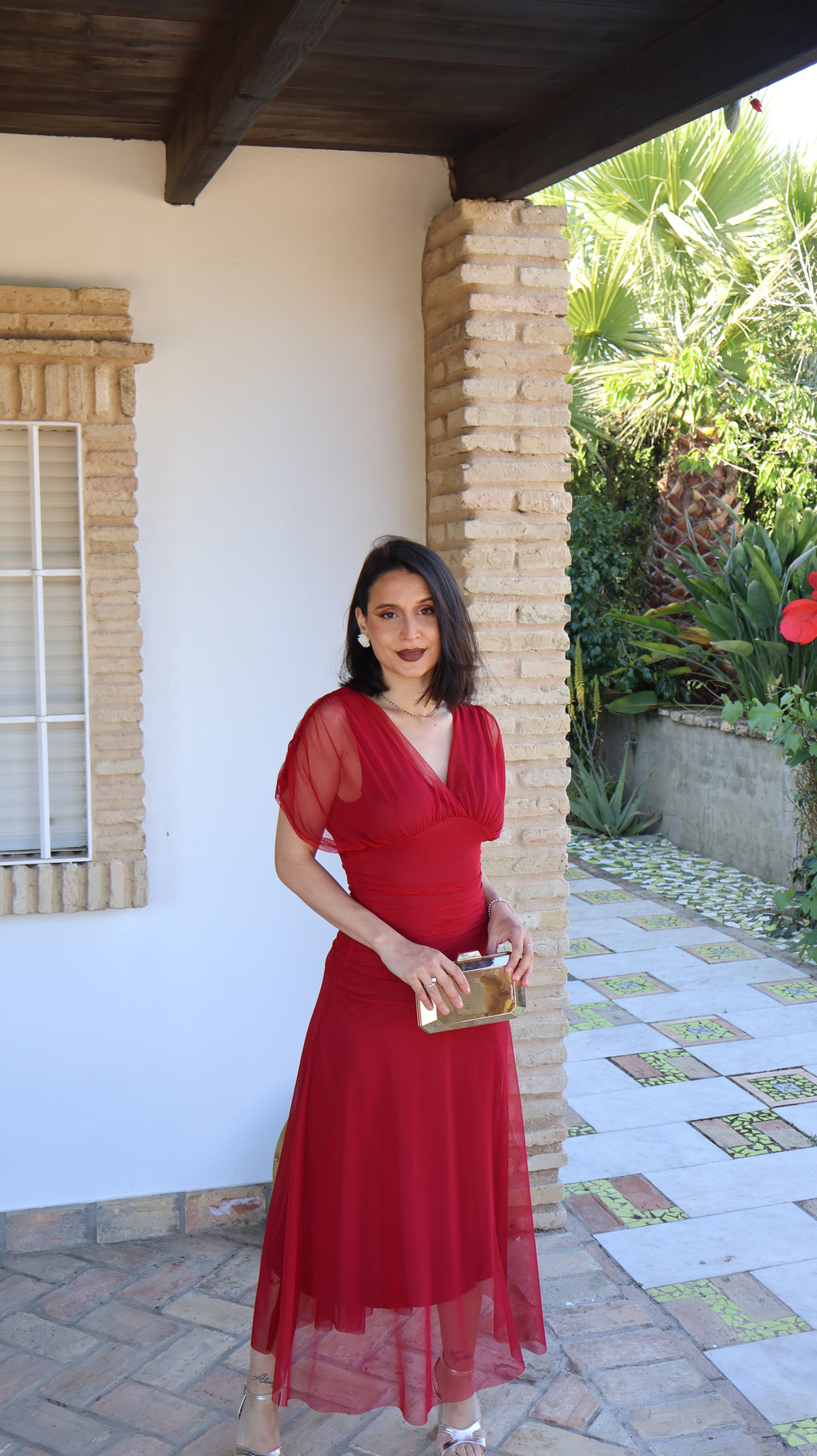 Vestido tul rojo