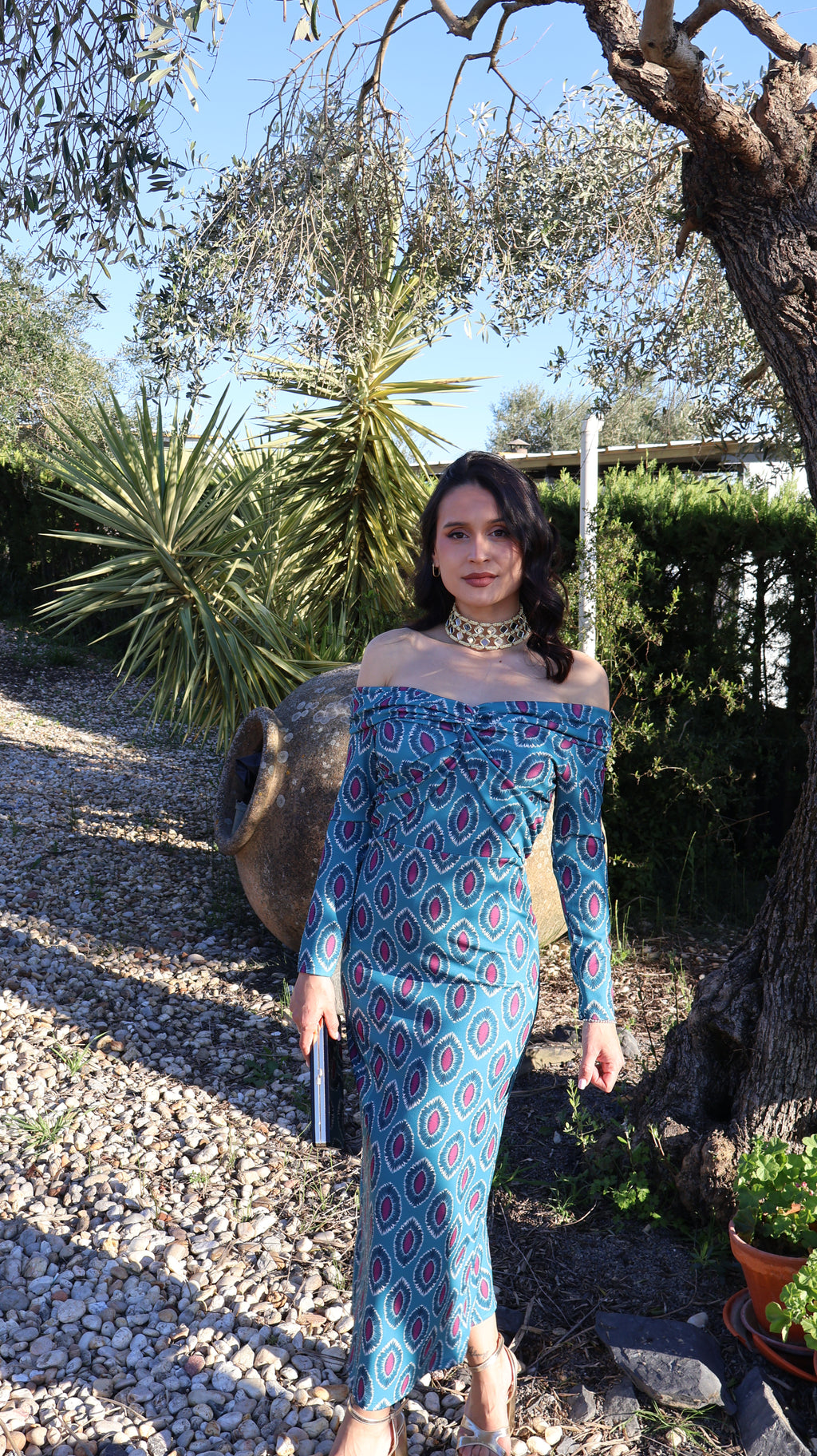 Vestido estampado azul