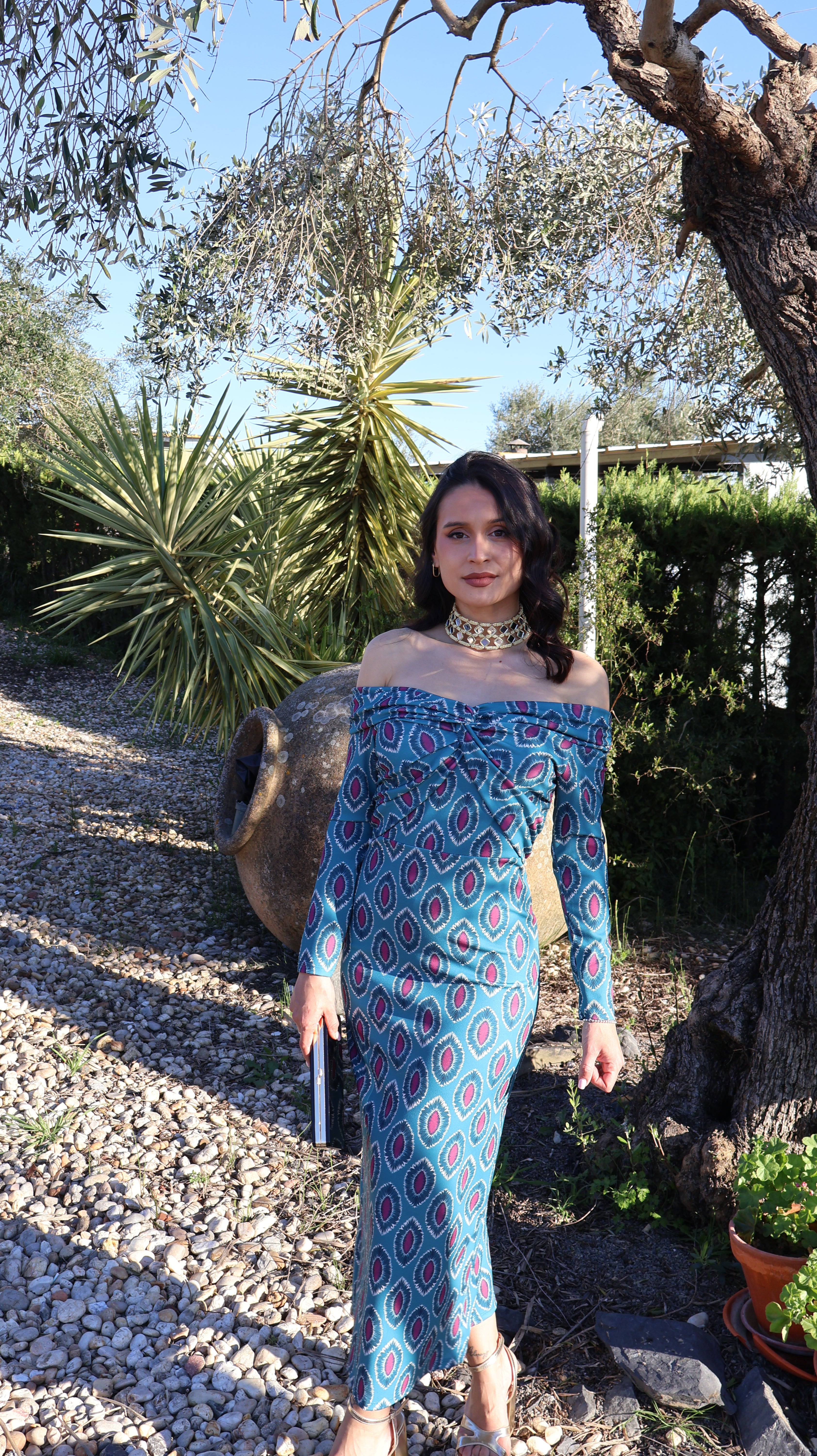 Vestido estampado azul