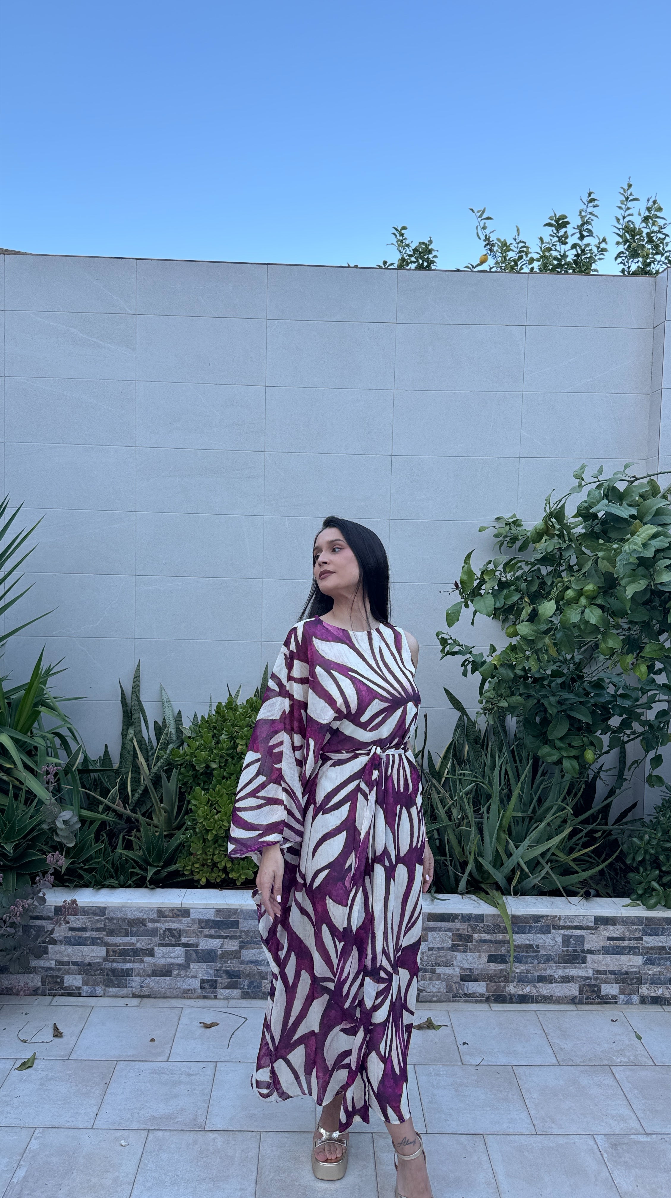 Vestido fluido estampado