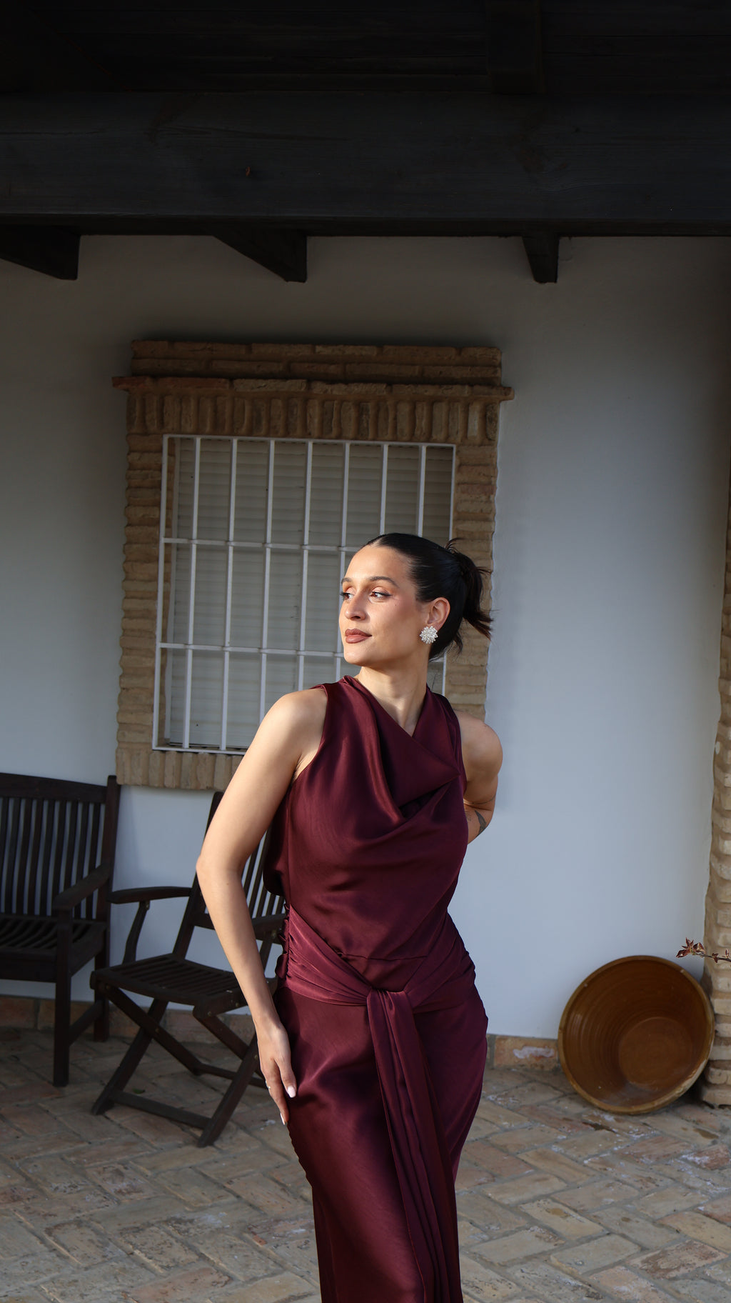 Vestido Carlota Burdeos