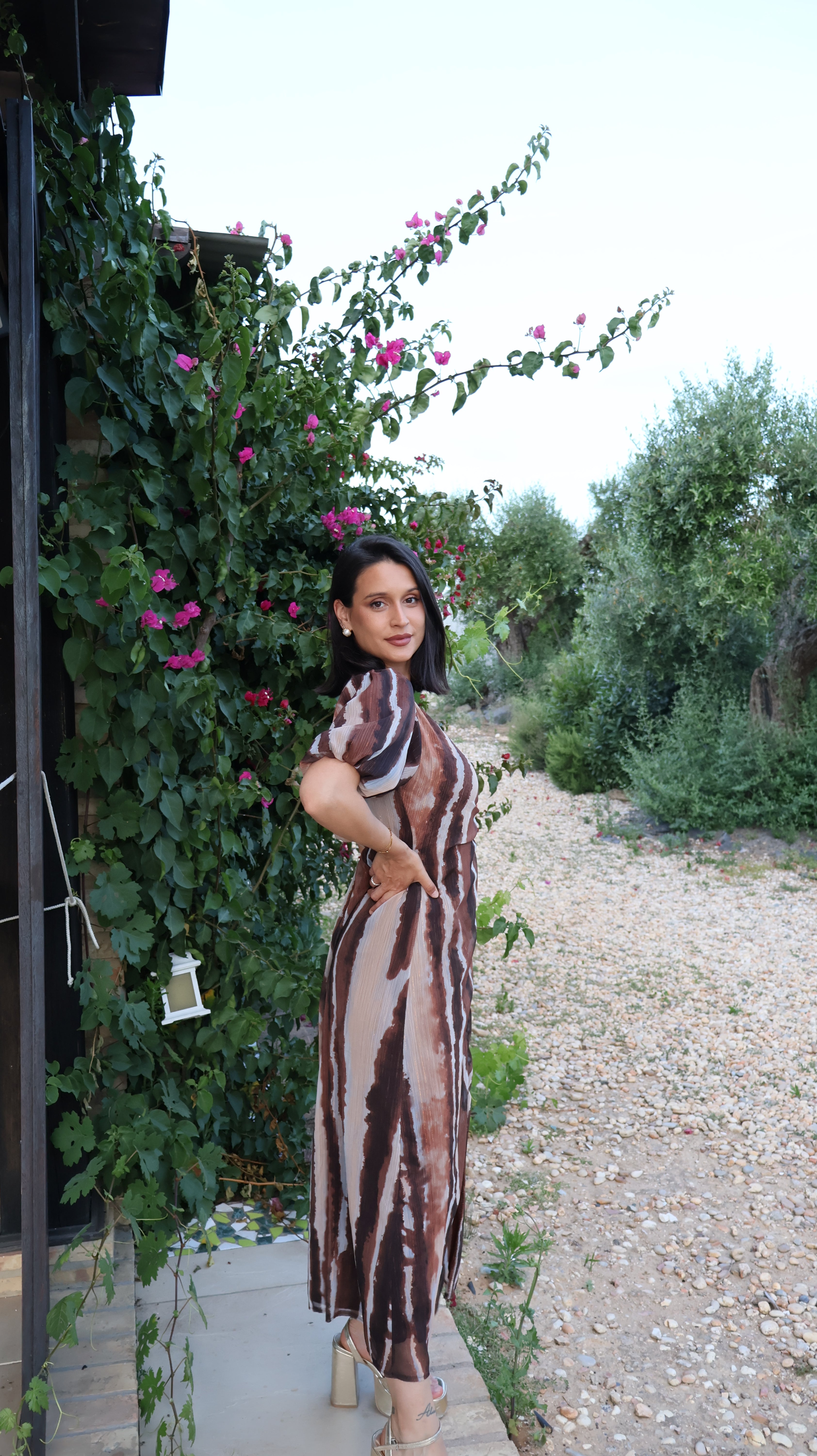 Vestido Tie Die Marrón