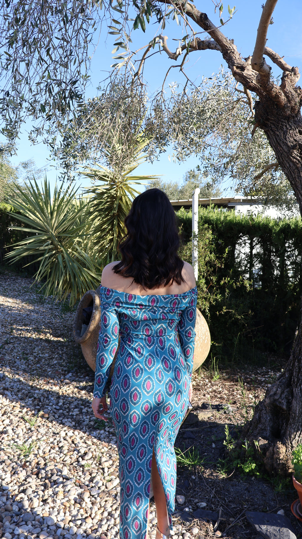 Vestido estampado azul