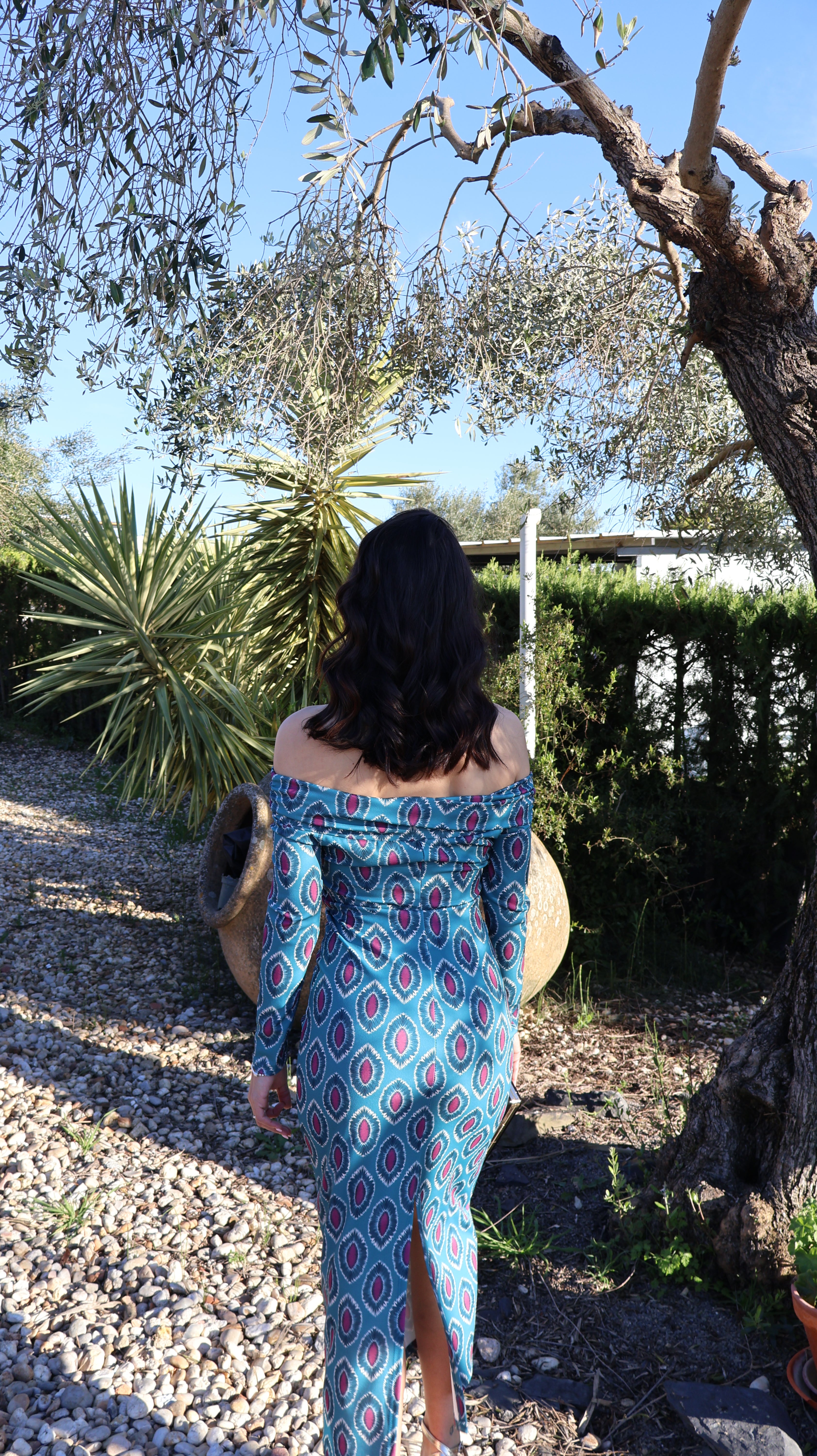 Vestido estampado azul