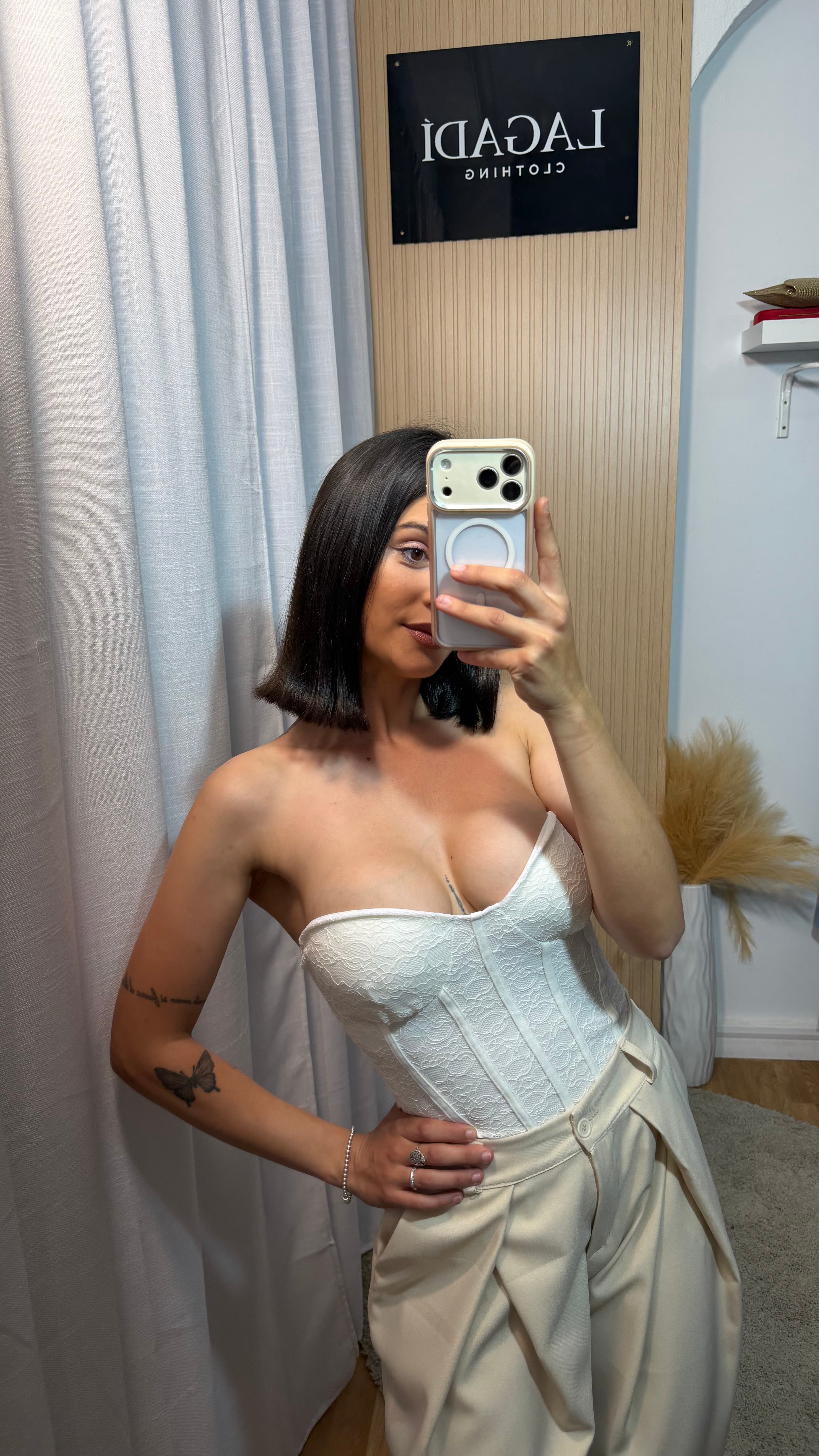 Top corsetero blanco
