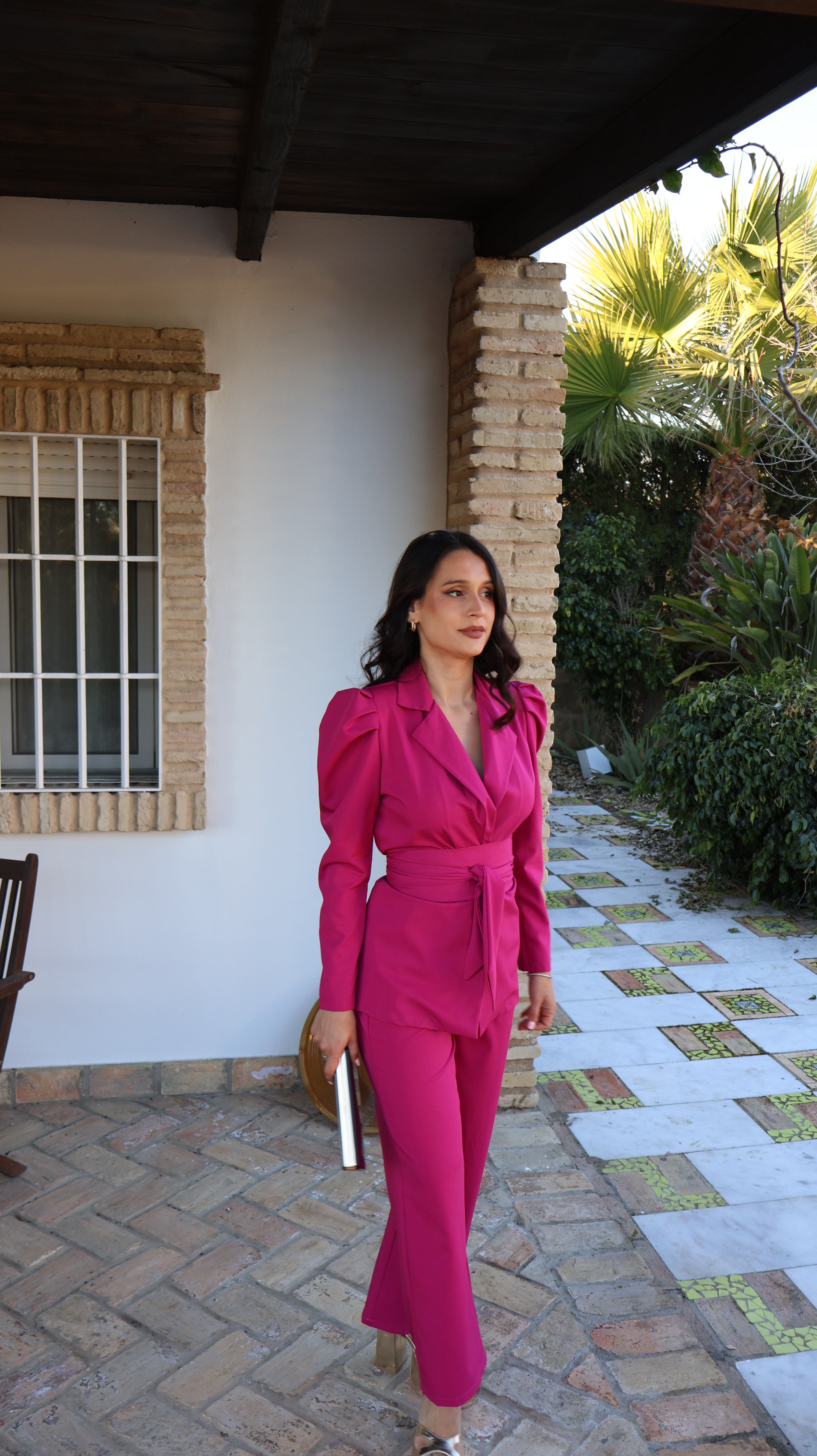 Traje de chaqueta fucsia