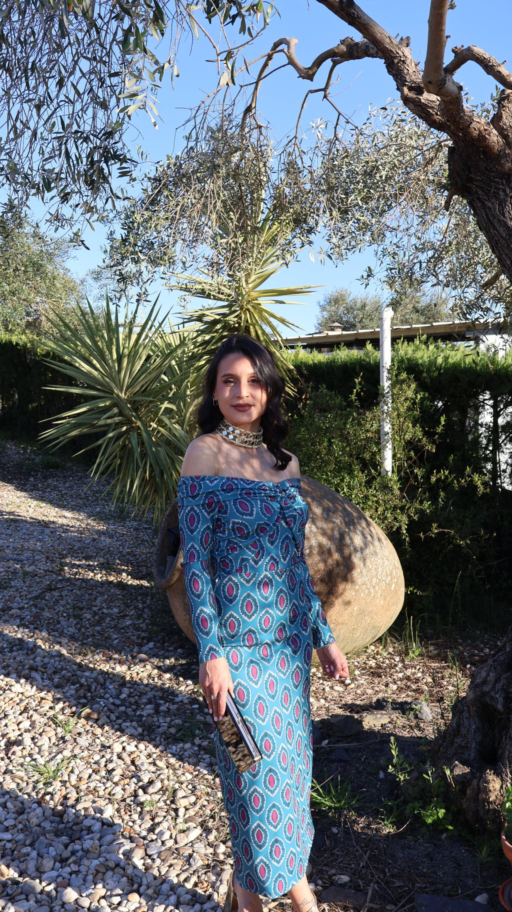 Vestido estampado azul