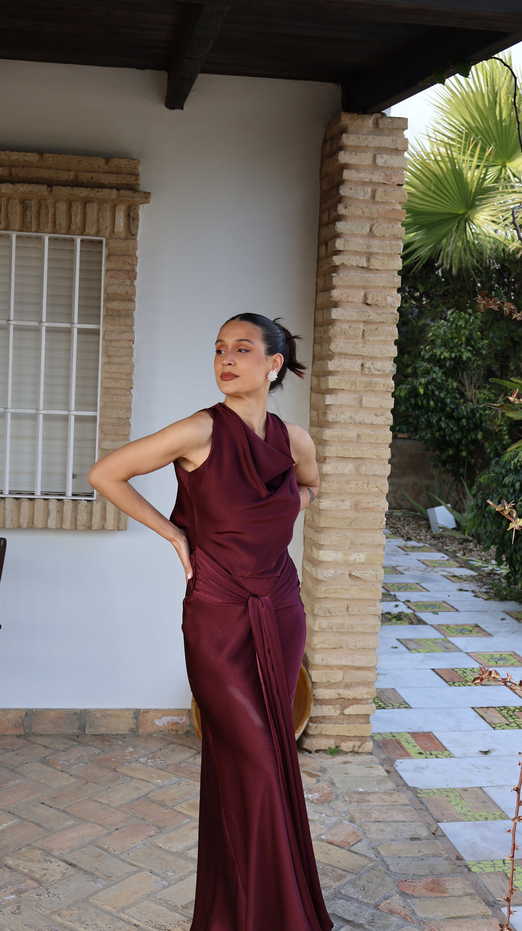 Vestido Carlota Burdeos