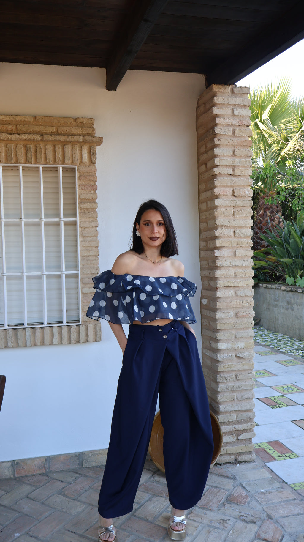 Pantalón bombacho azul marino