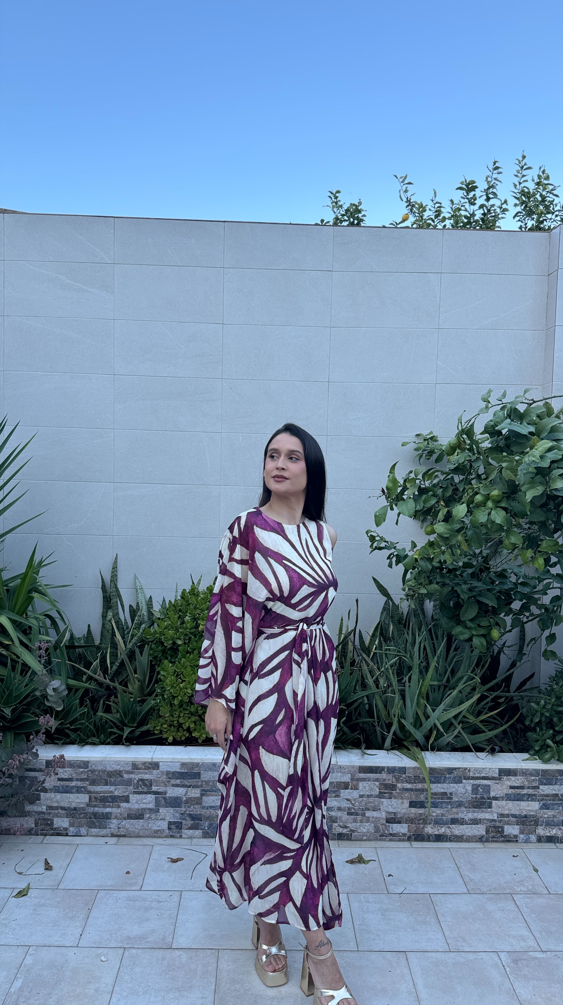 Vestido fluido estampado