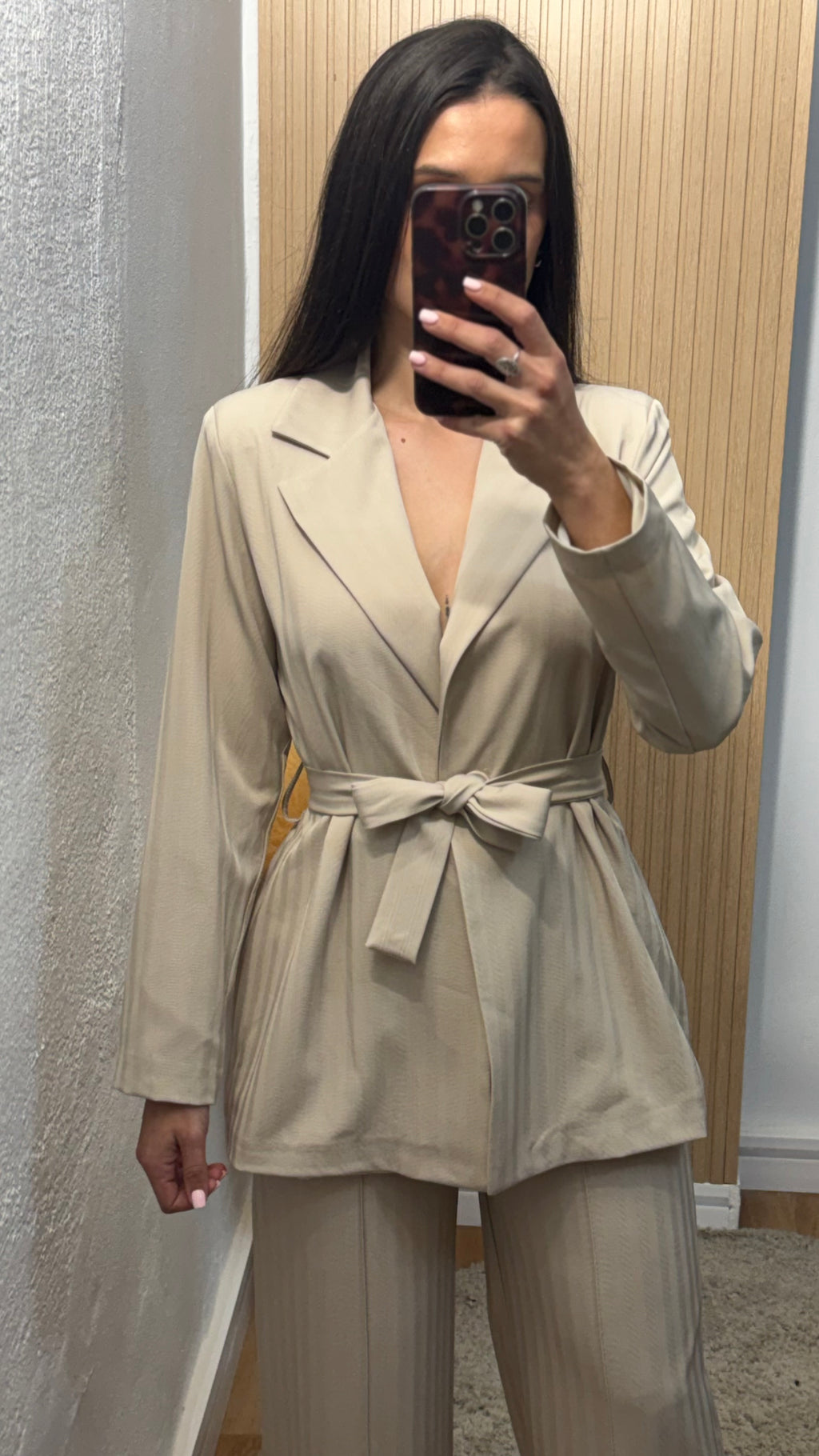 Traje de chaqueta beige