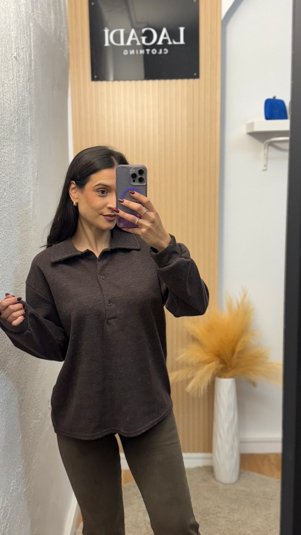 Sudadera efecto polo