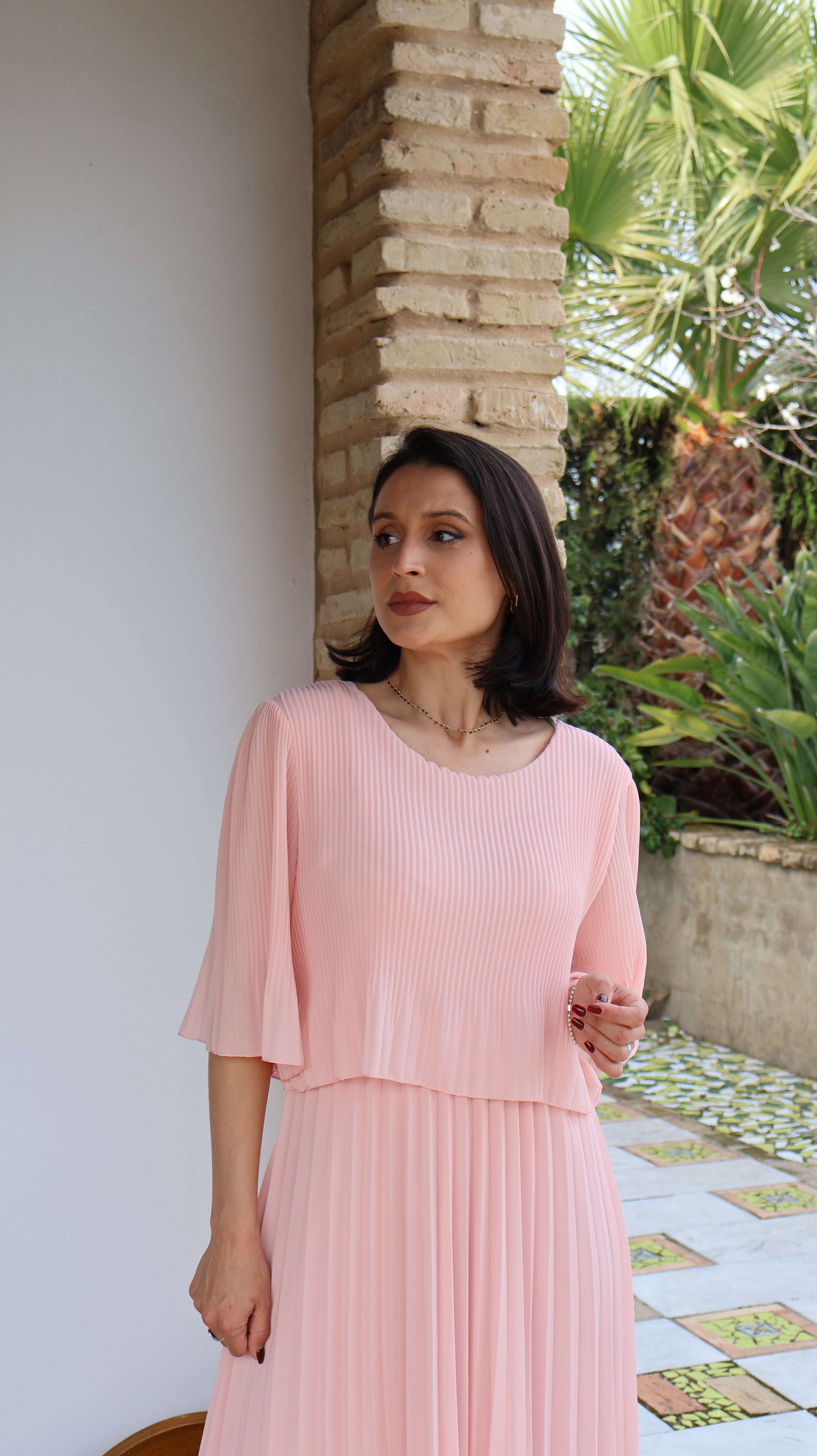 Vestido fluido plisado