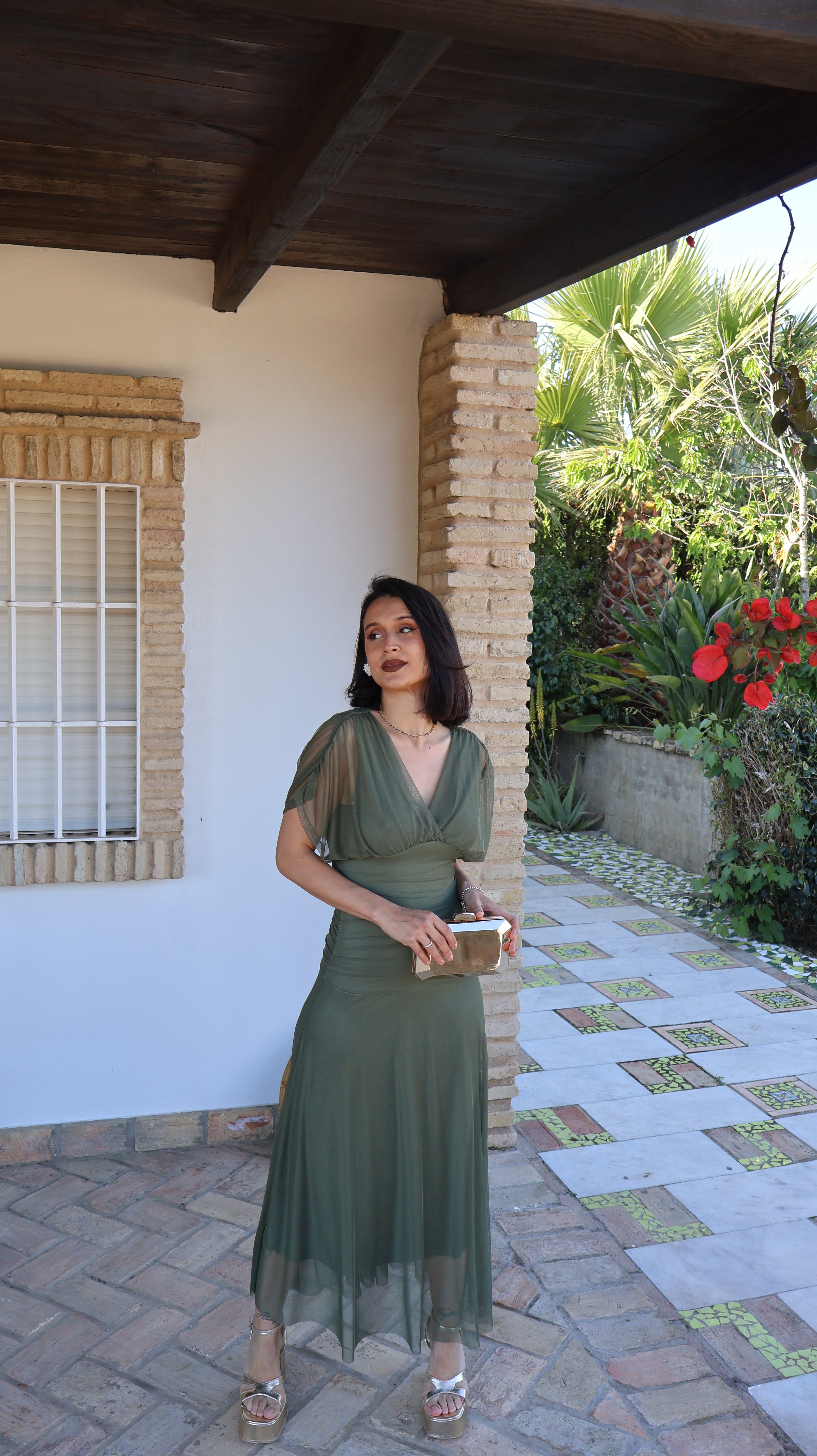 Vestido tul verde