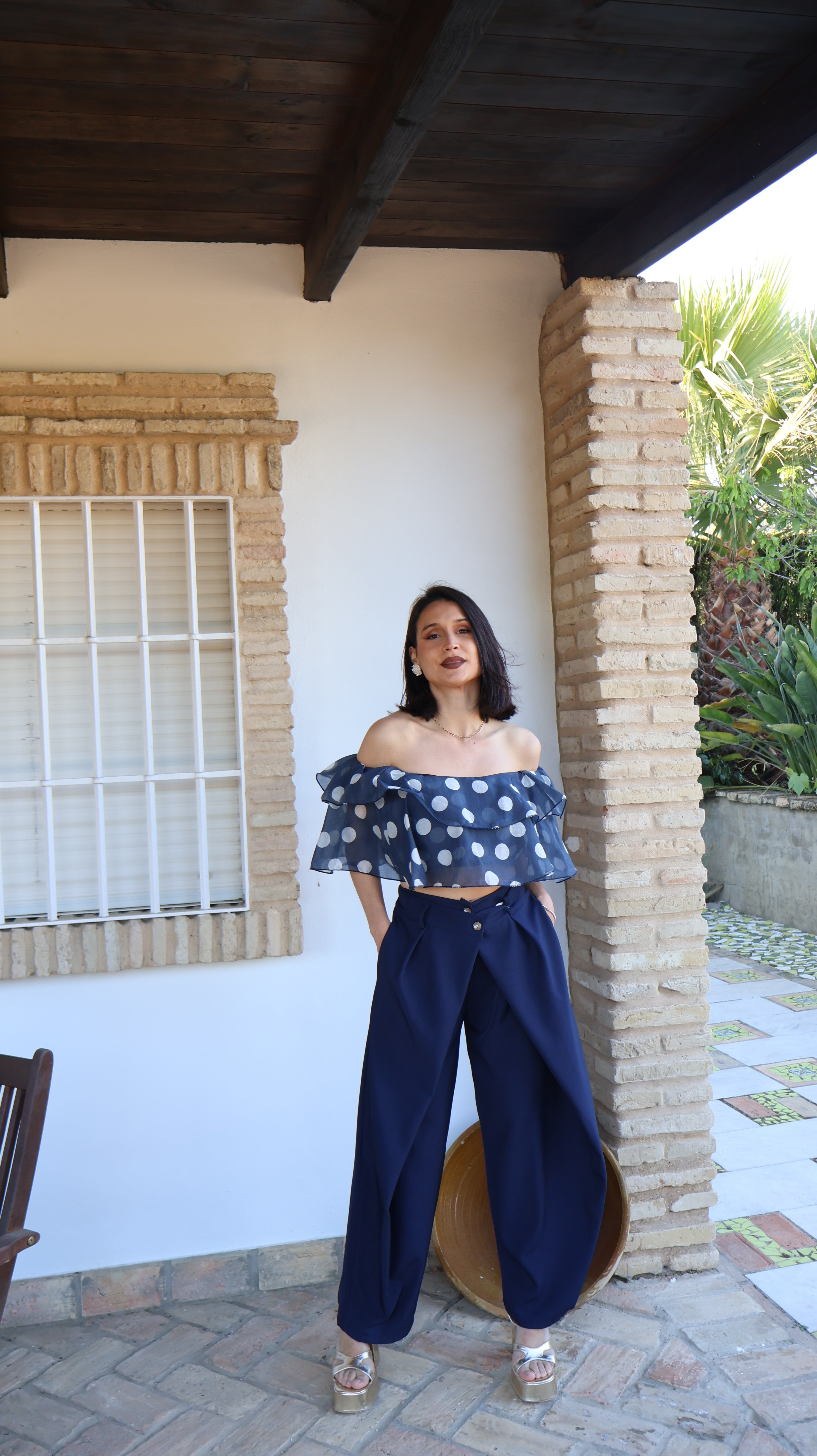 Pantalón bombacho azul marino