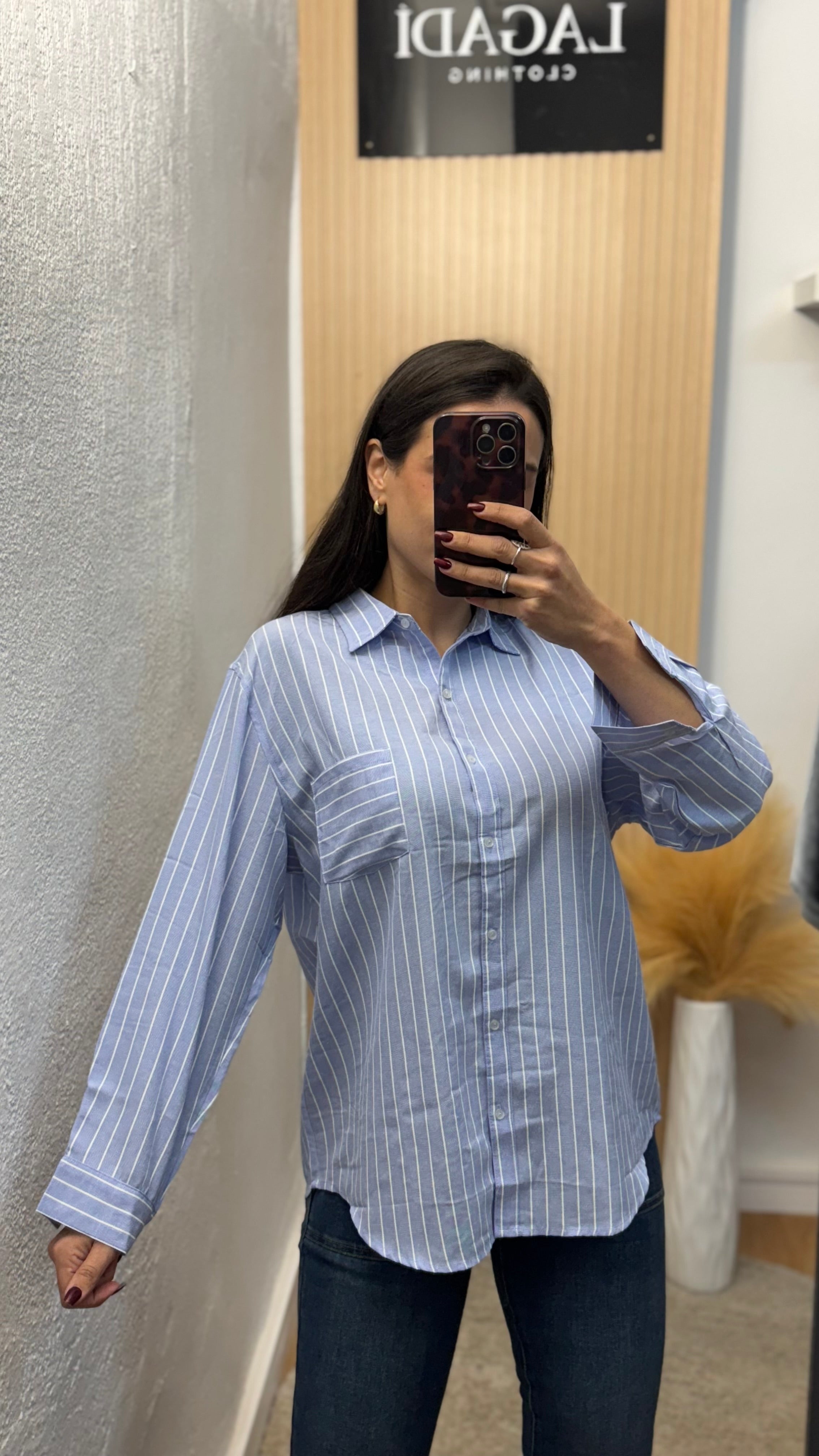 Camisa basic celeste
