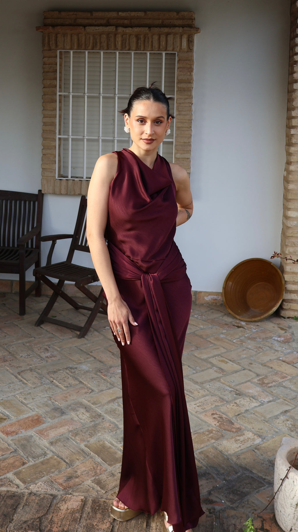 Vestido Carlota Burdeos