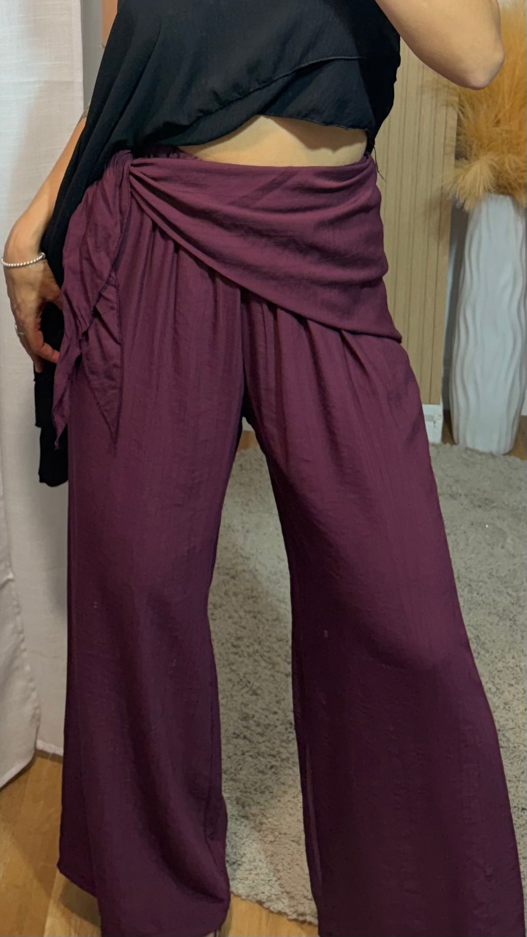 Pantalón pareo Burdeos
