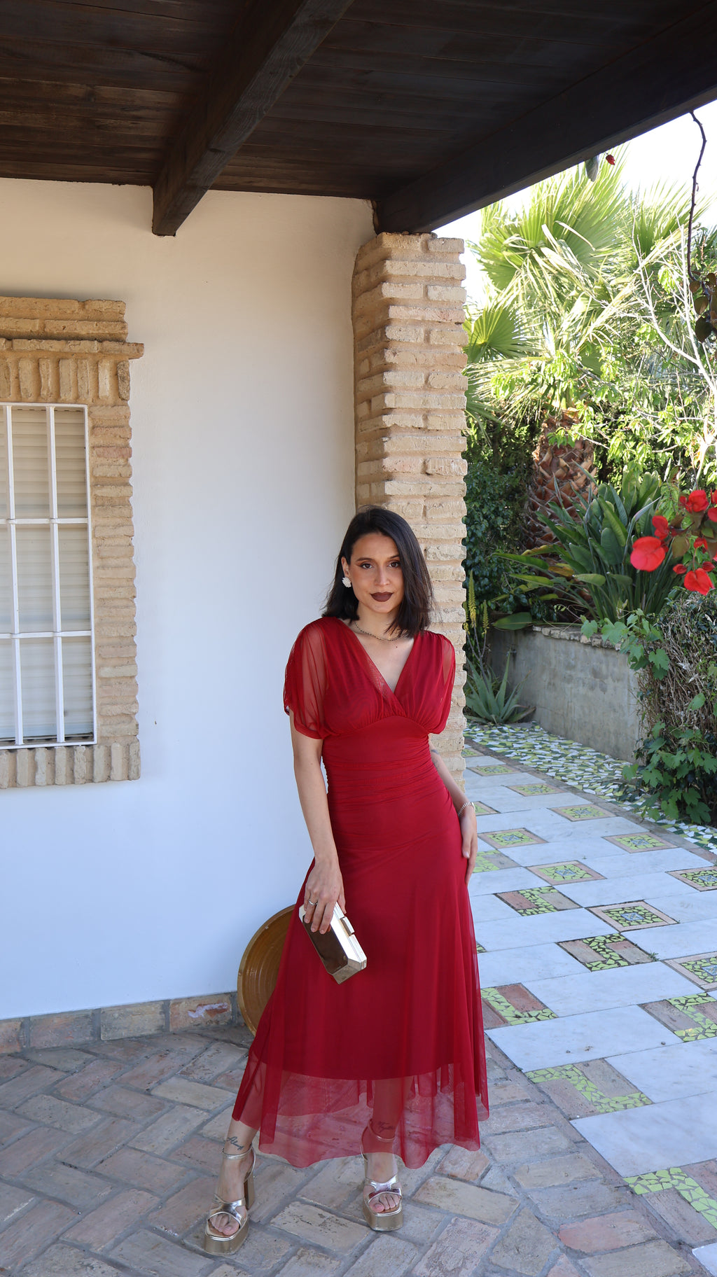 Vestido tul rojo