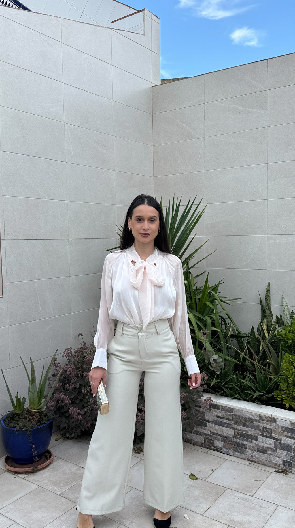 Blusa lazada rosa nude