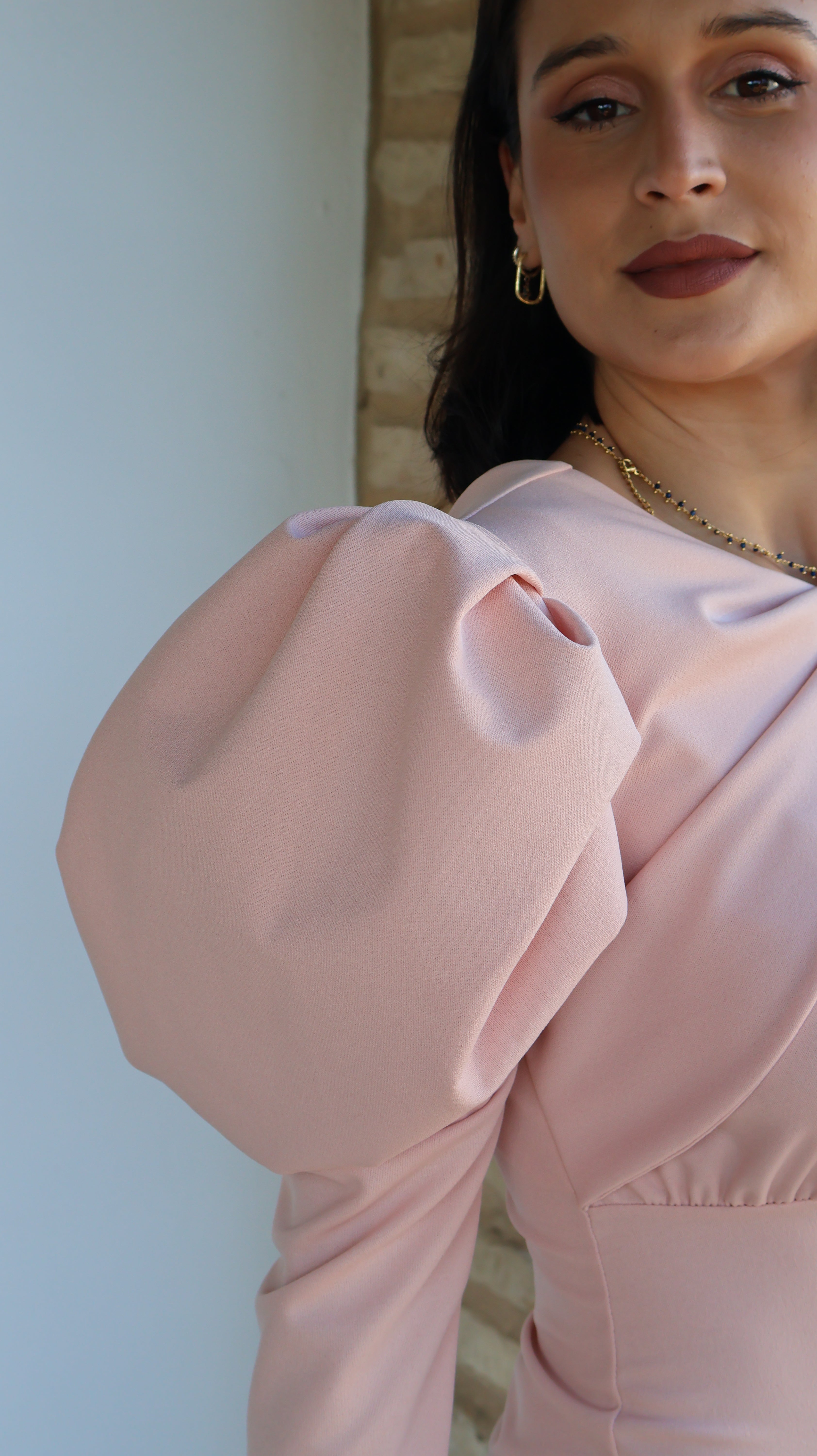 Vestido bullón rosa