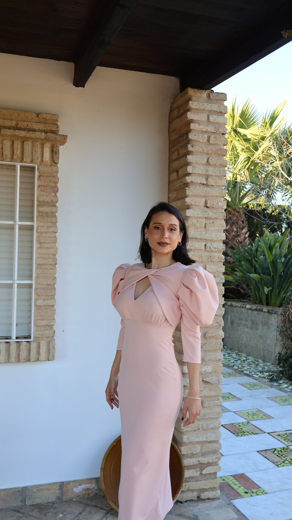 Vestido bullón rosa