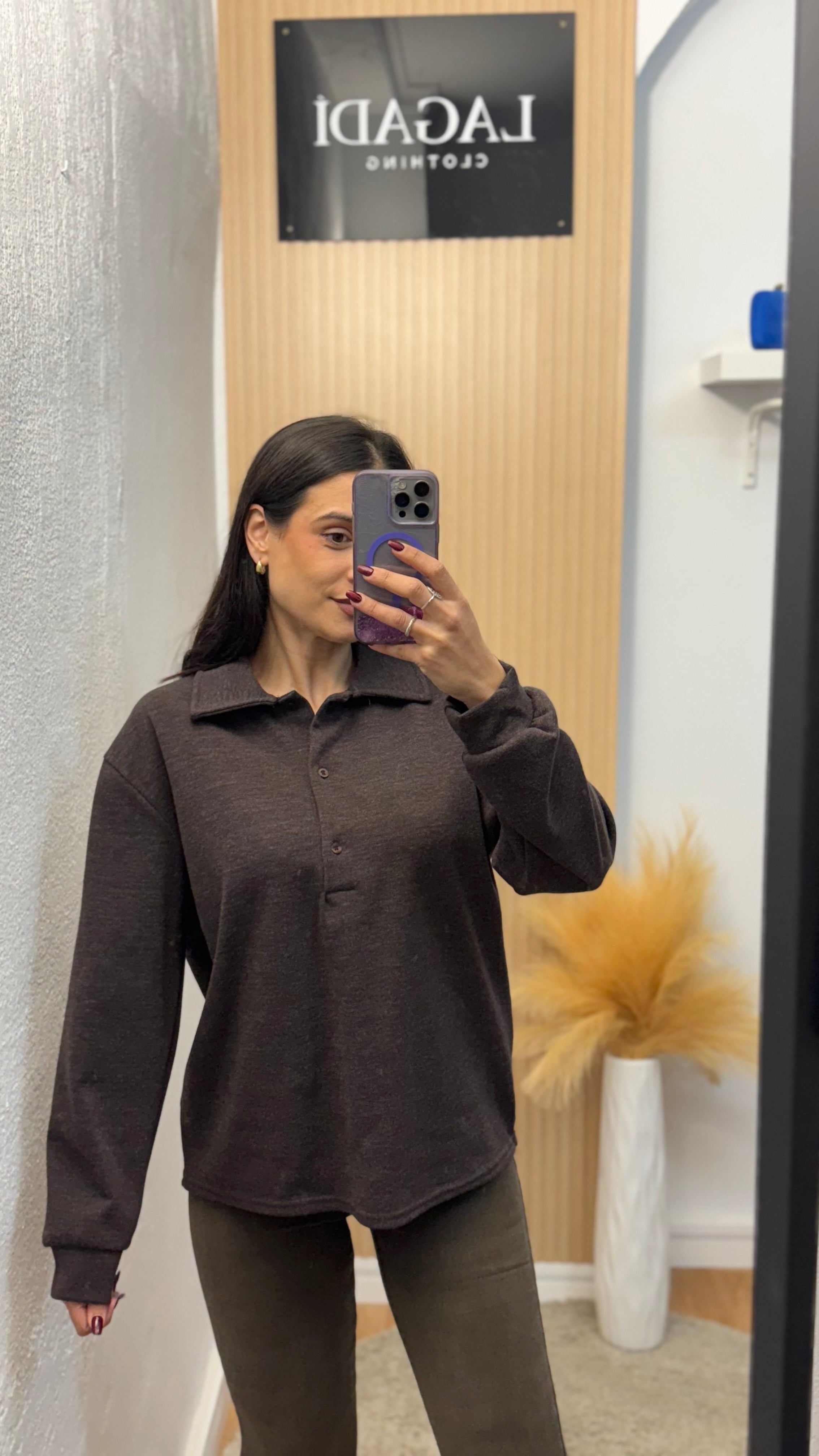 Sudadera efecto polo