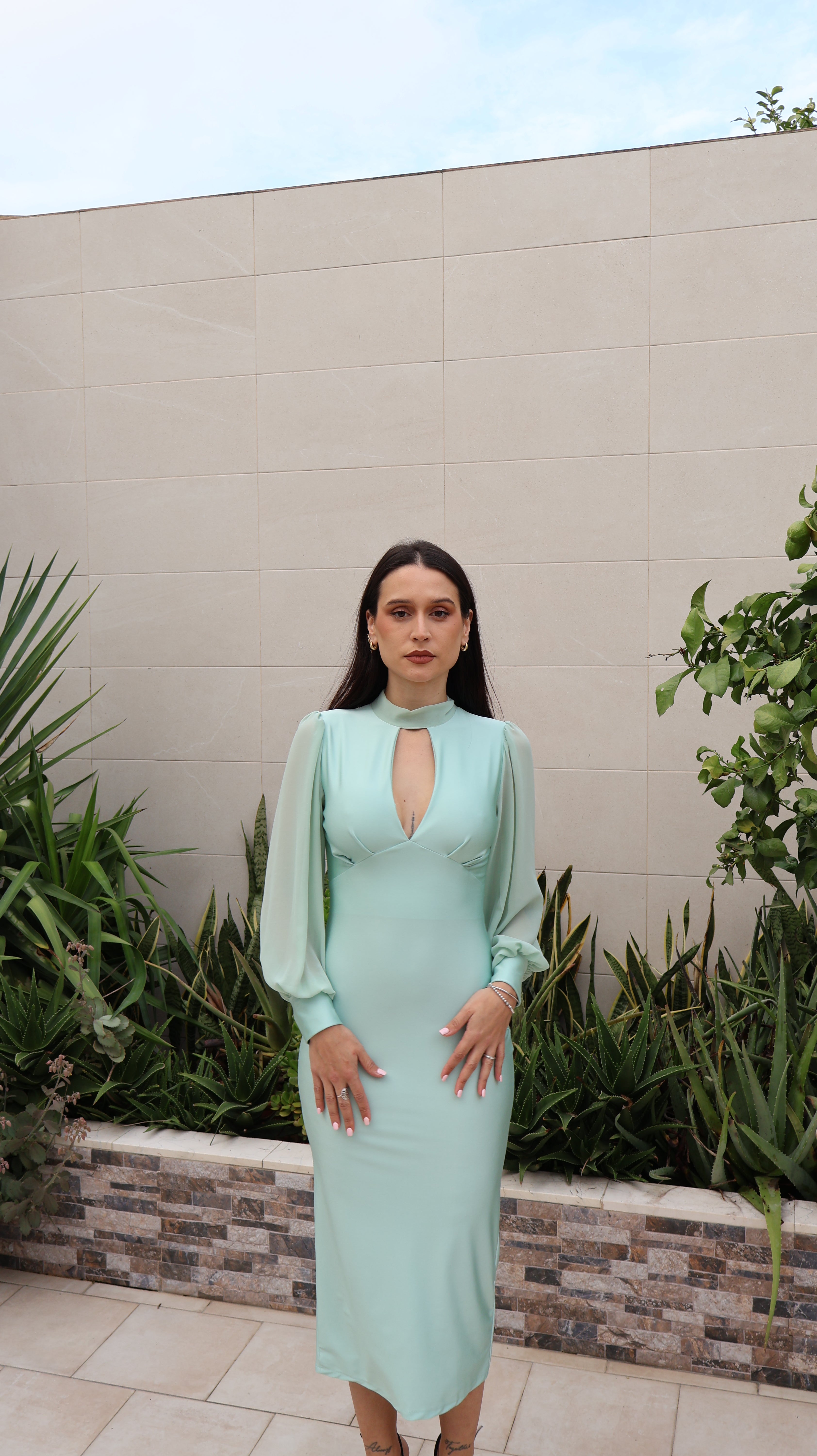 Vestido Fabiana Verde Agua