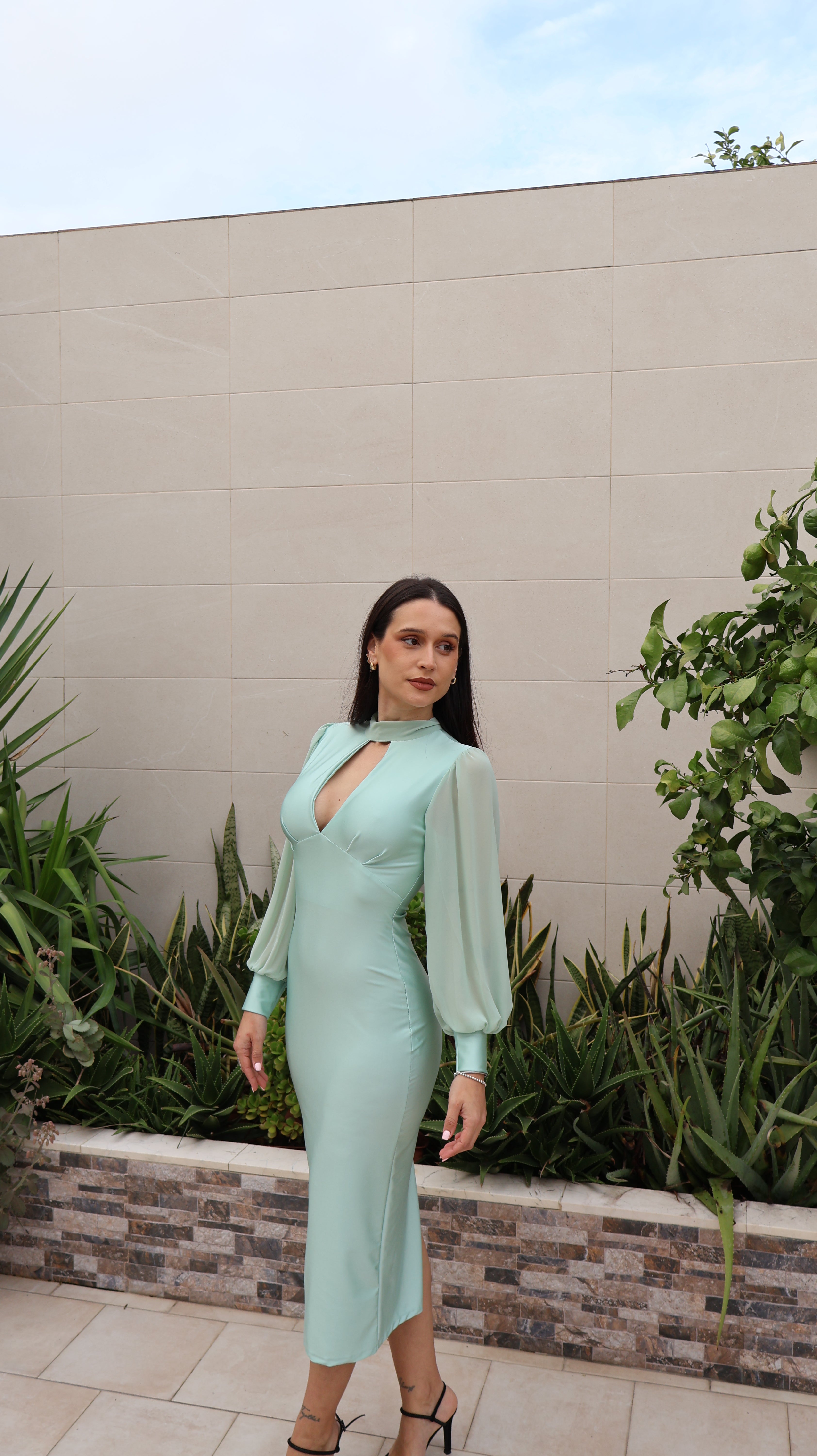 Vestido Fabiana Verde Agua