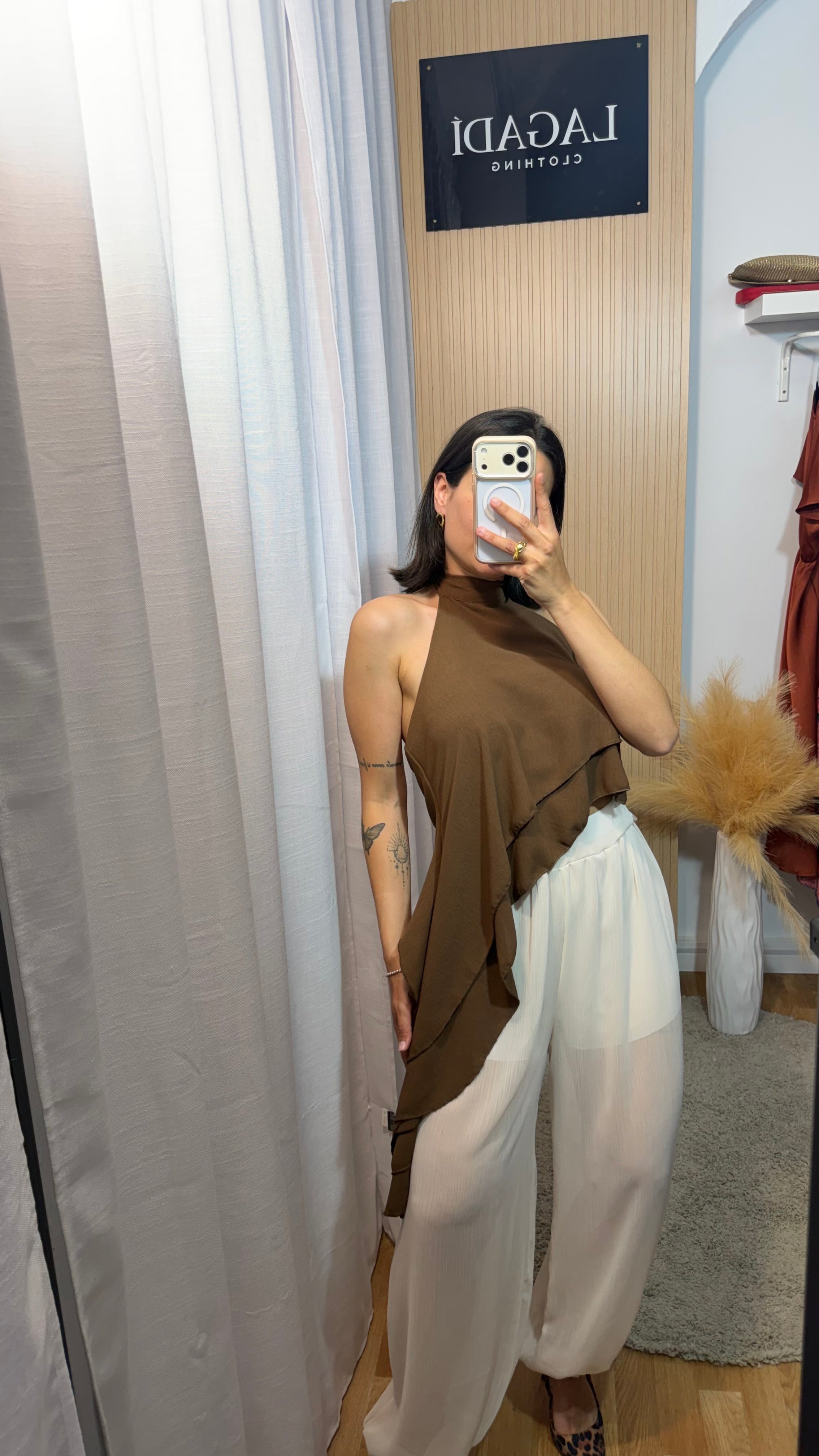 Pantalón bombacho Semi beige