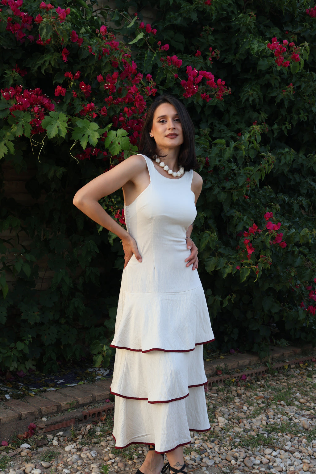 Vestido Marfil beige