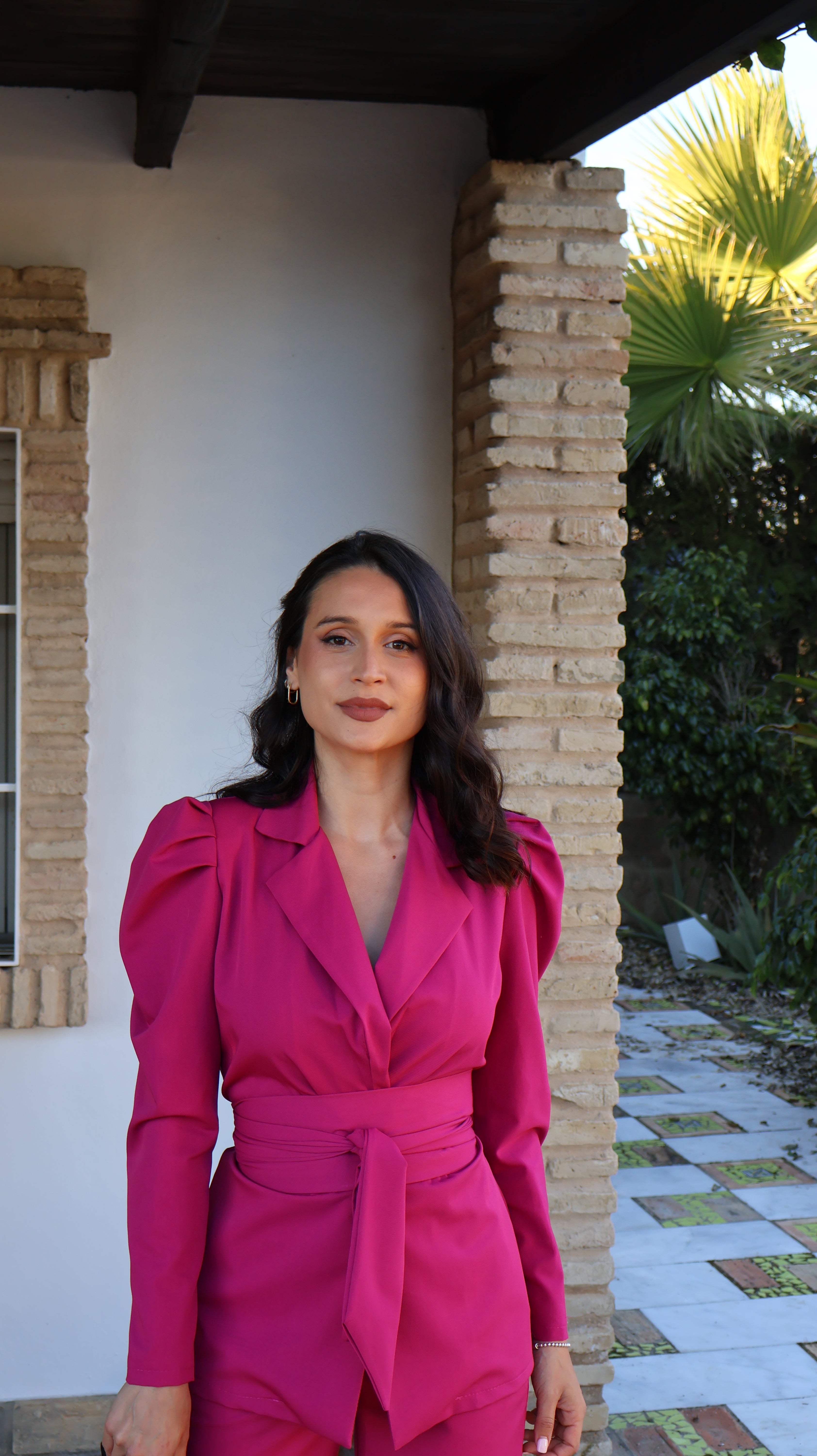 Traje de chaqueta fucsia