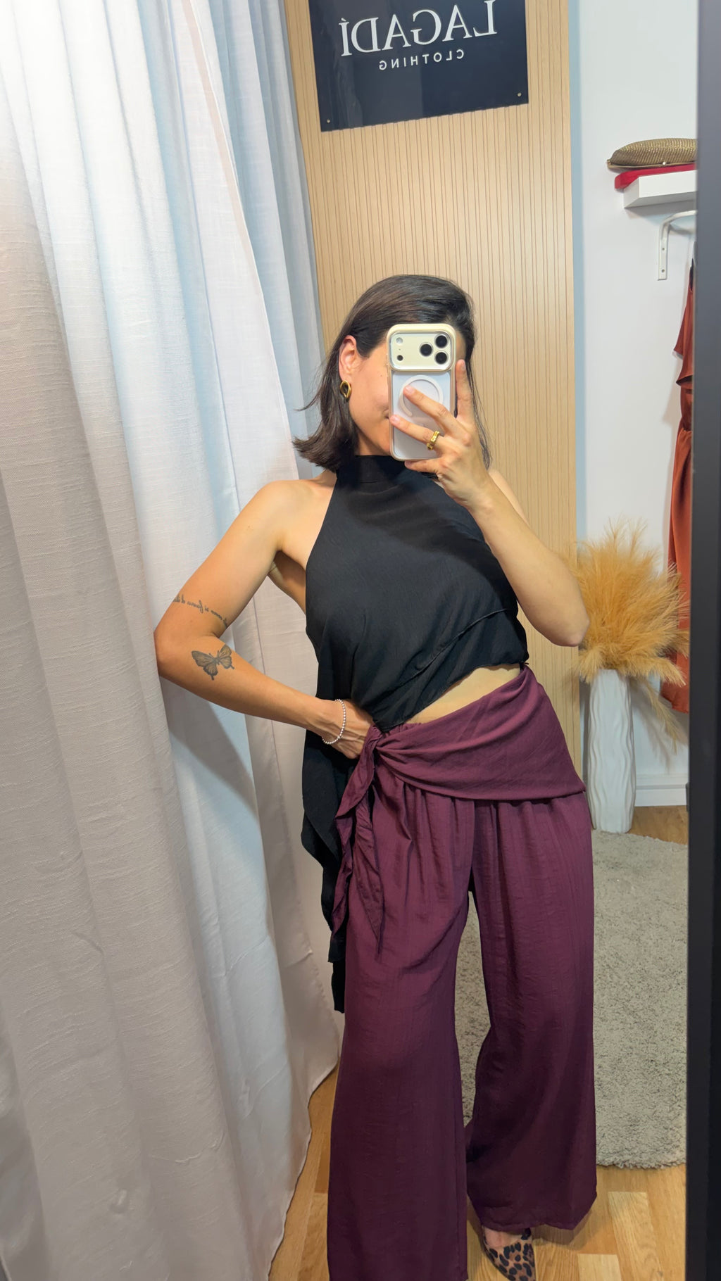 Pantalón pareo Burdeos
