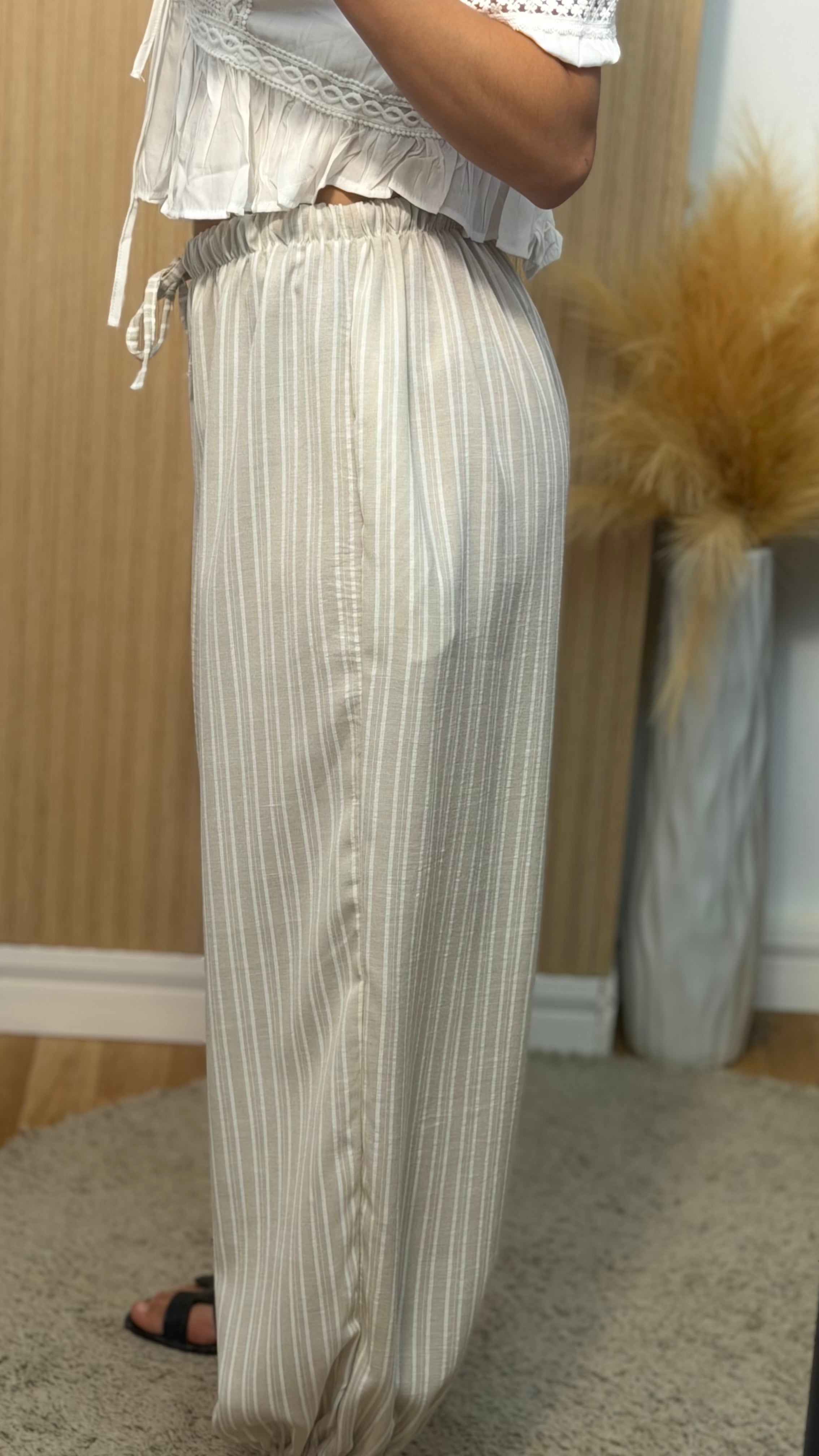 Pantalón bombacho rayas