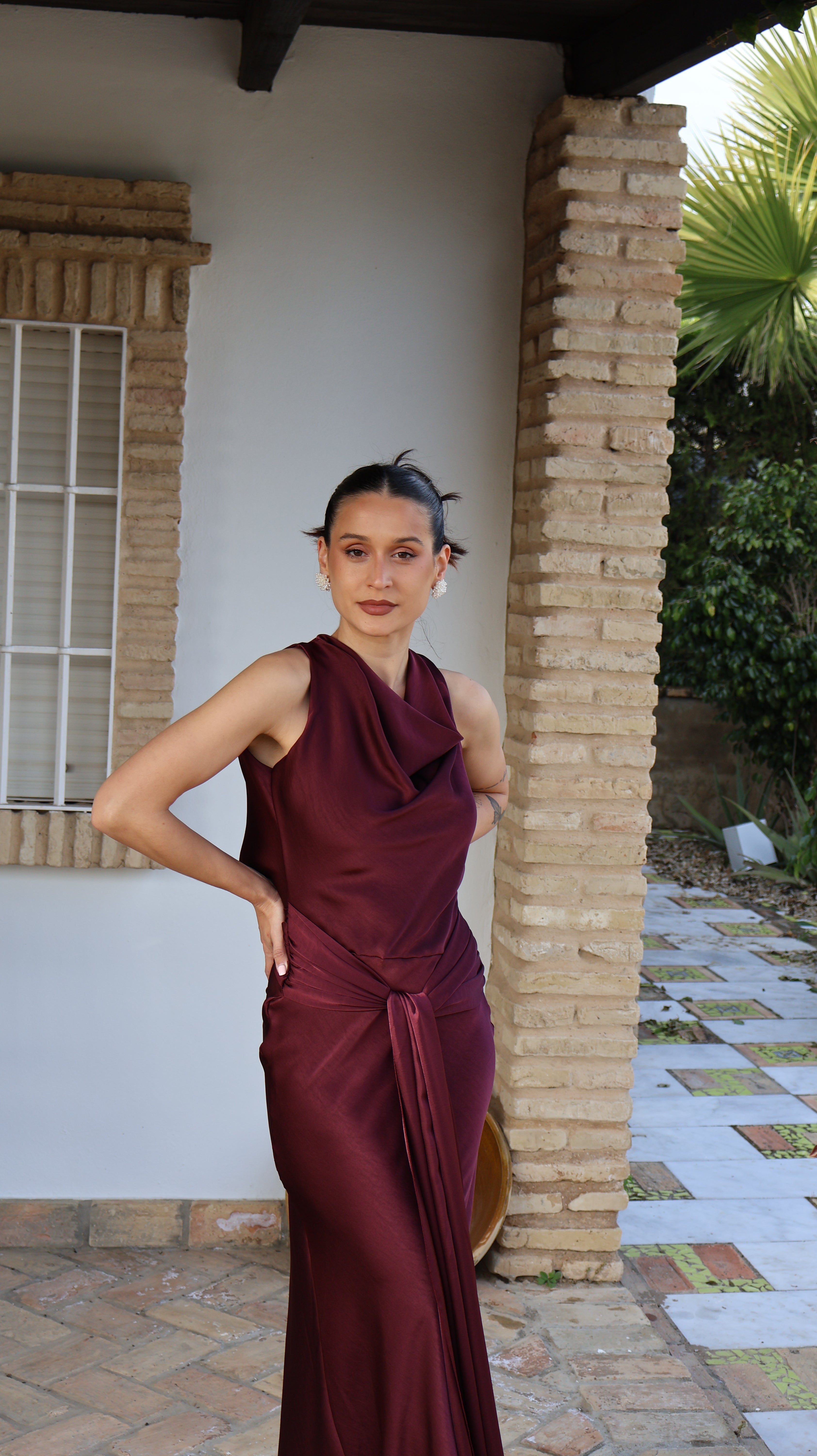 Vestido Carlota Burdeos