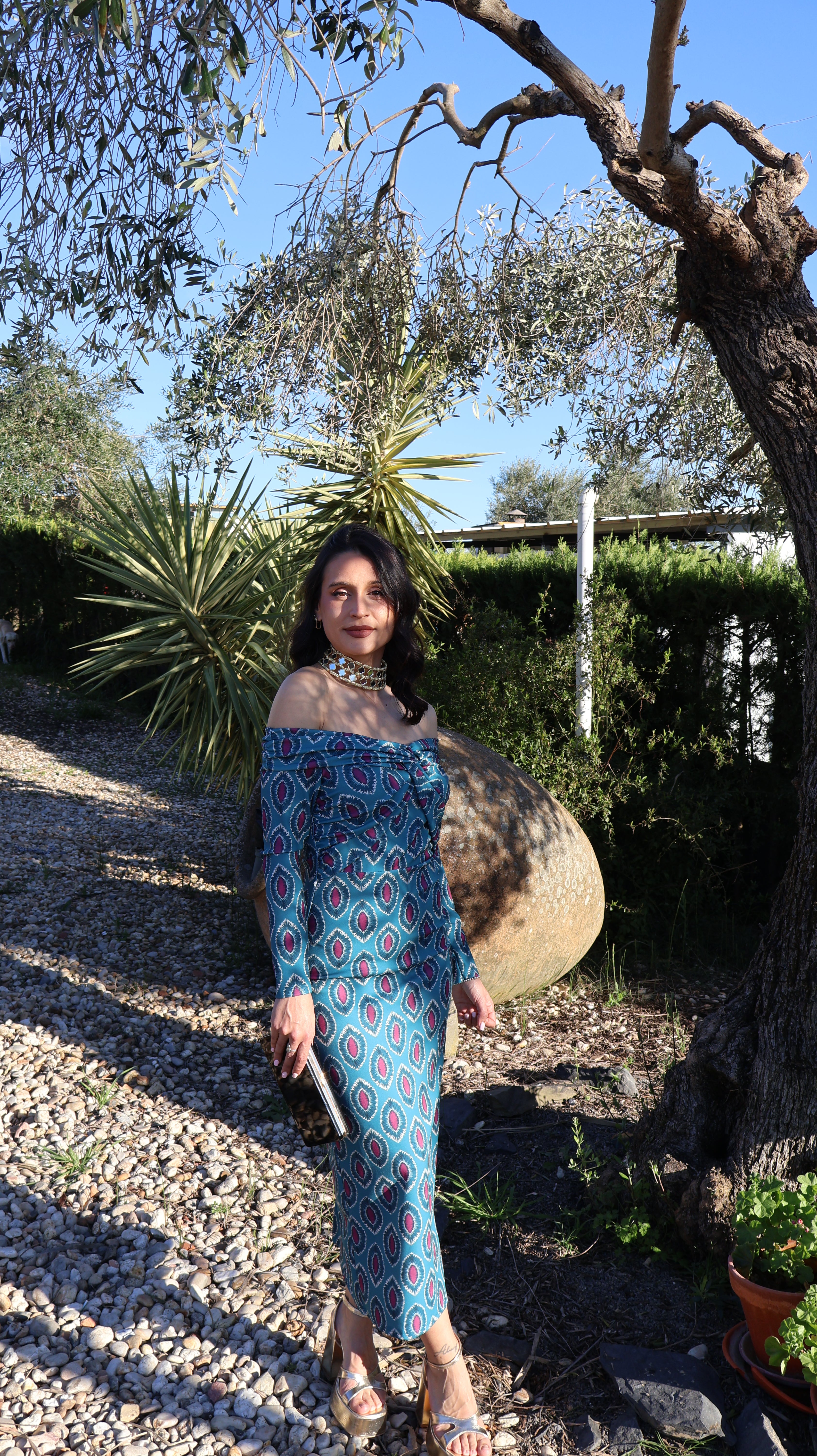 Vestido estampado azul