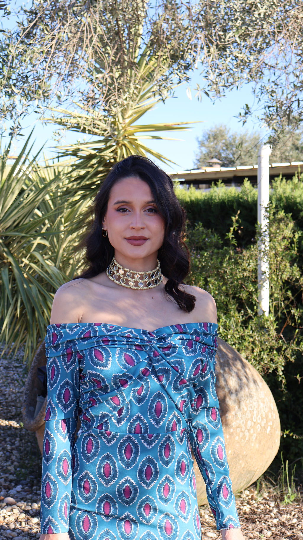 Vestido estampado azul