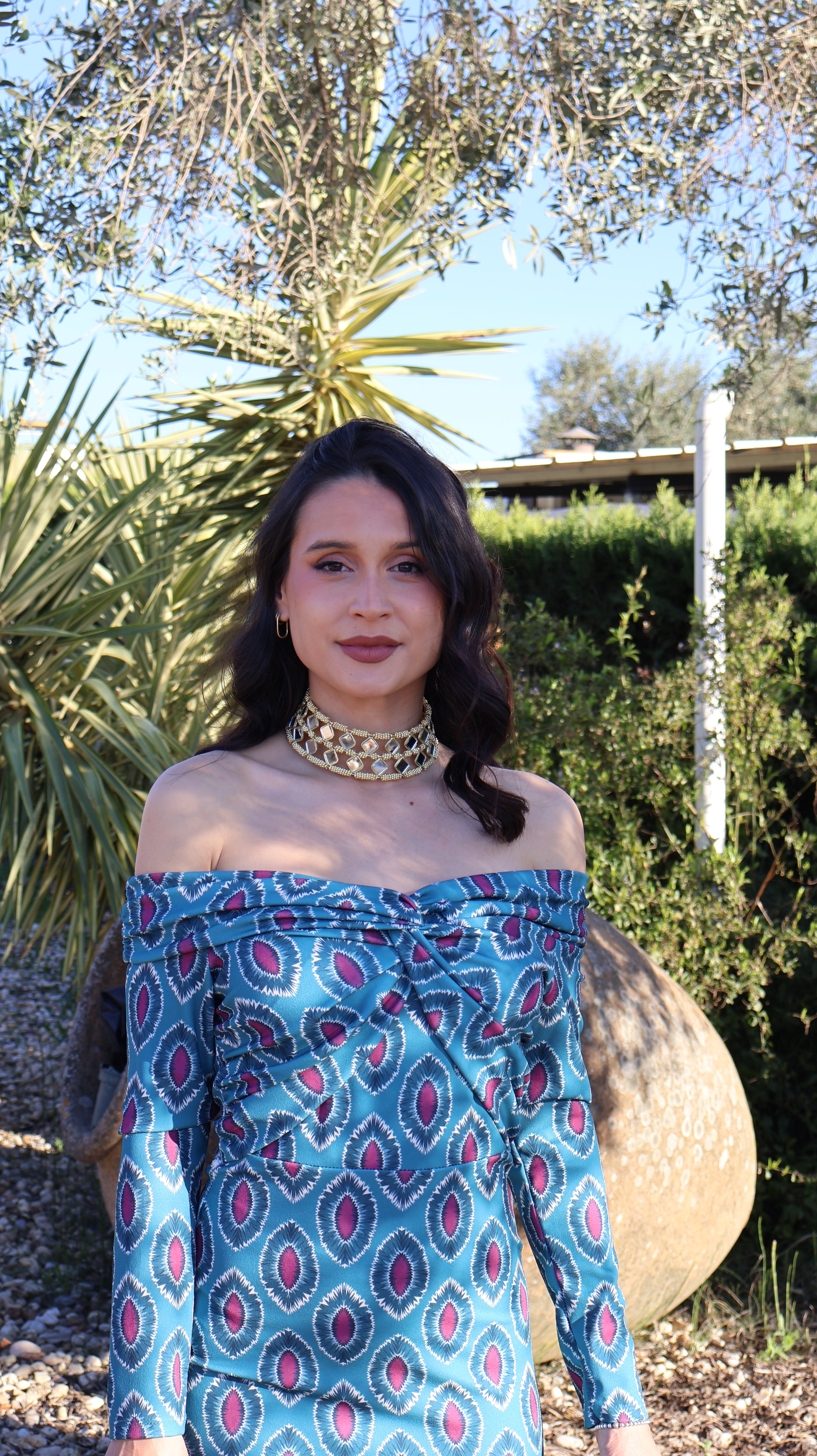 Vestido estampado azul