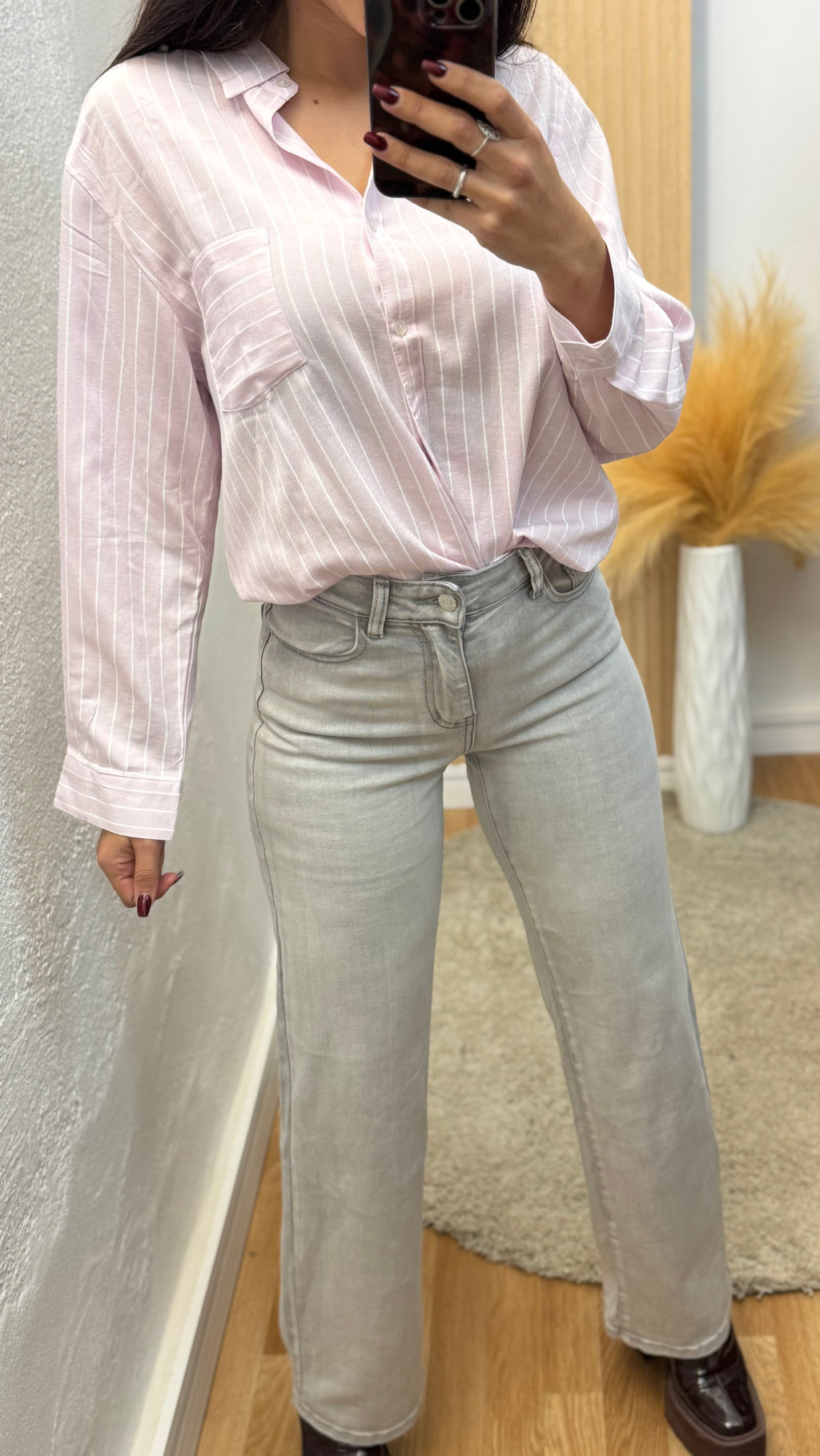 Pantalón vaquero Gris WIDE LEG
